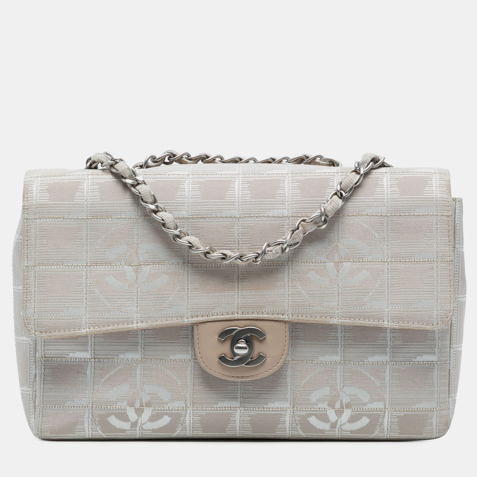 

Chanel Beige Medium New Travel Line Nylon Single Flap