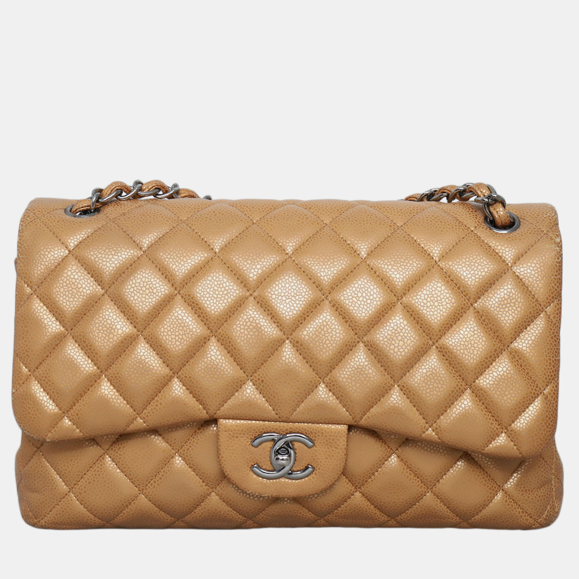 

Chanel Brown Caviar Classic Jumbo Double Flap Bag