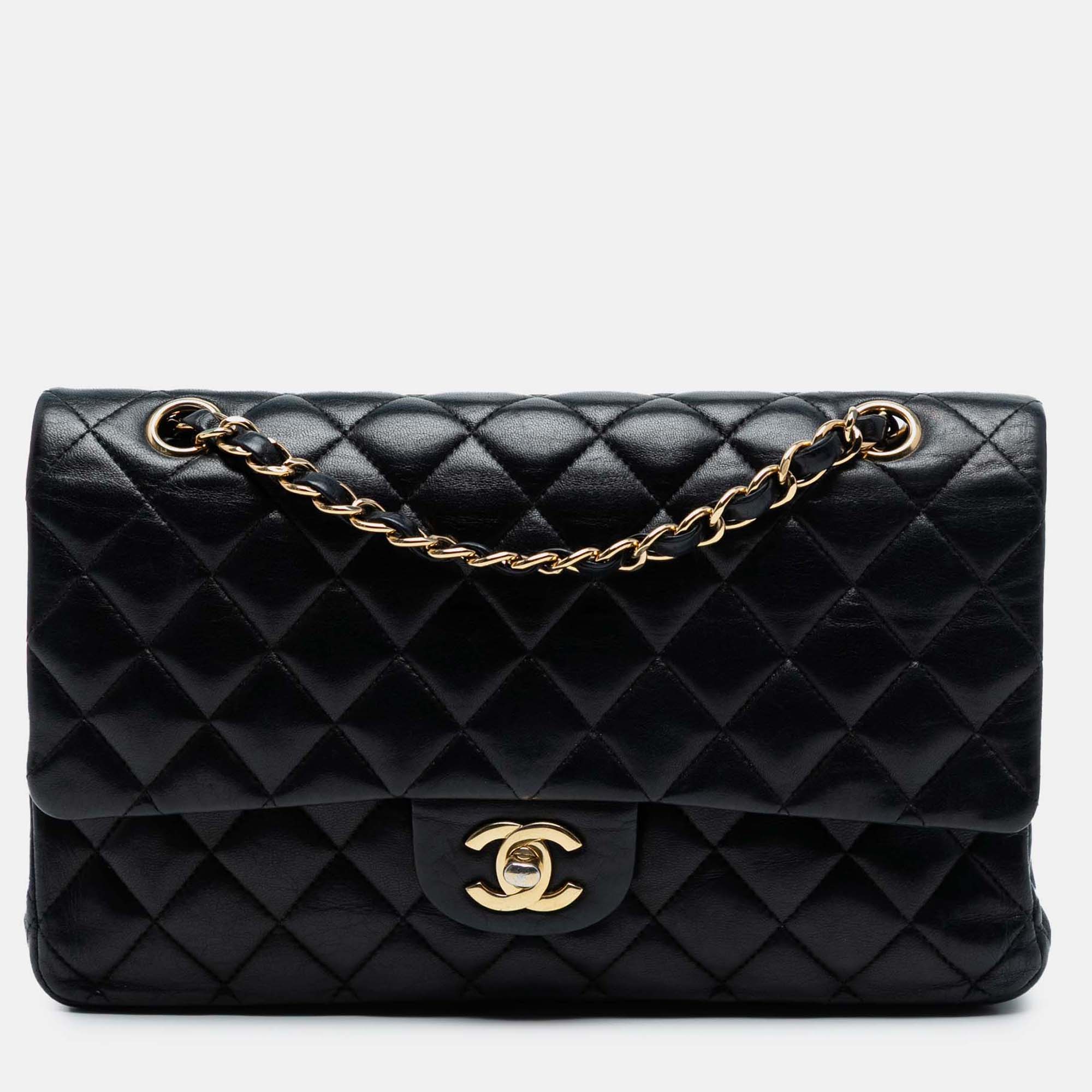 

Chanel Medium Classic Lambskin Double Flap, Black
