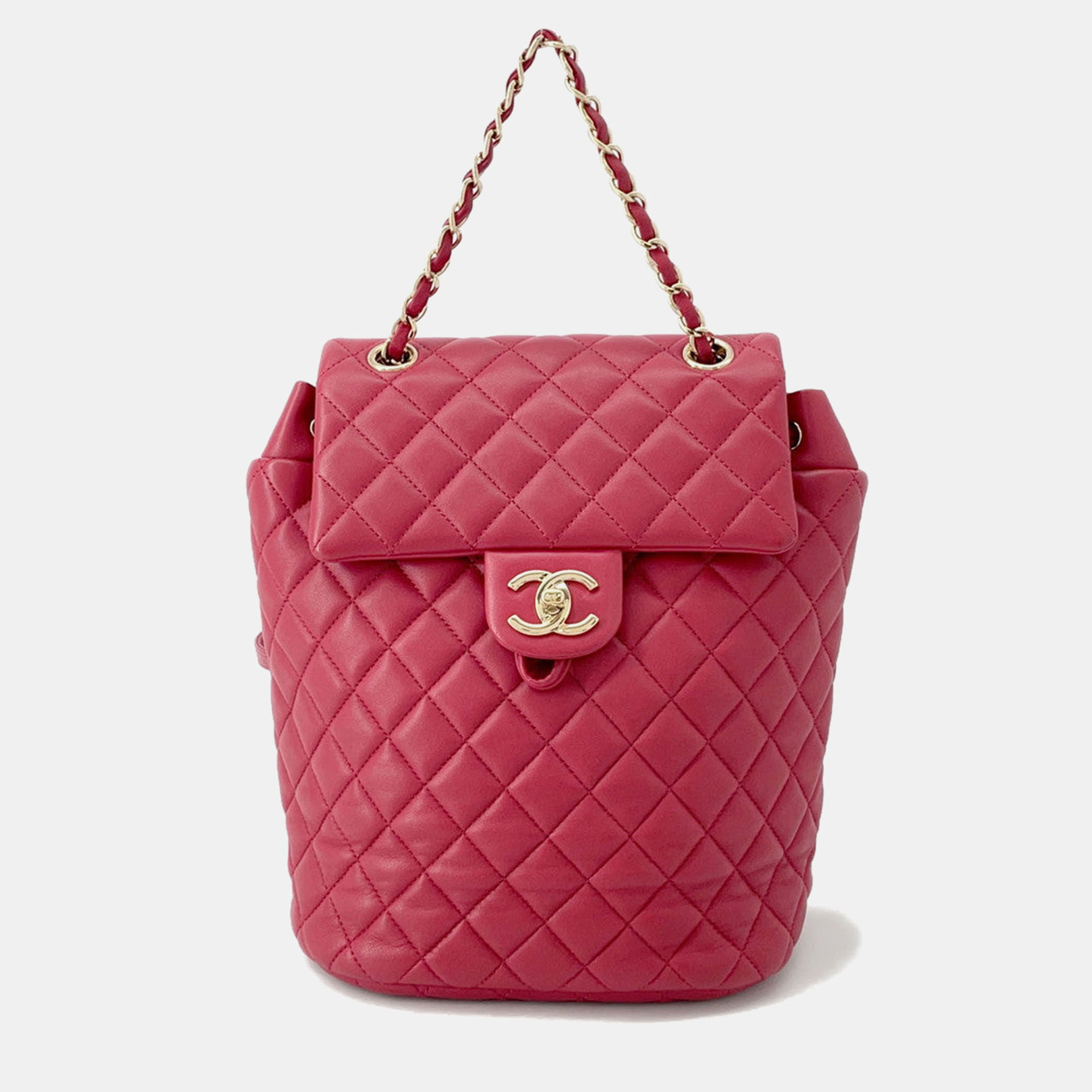 

Chanel Matelasse Chain Backpack Red Lambskin