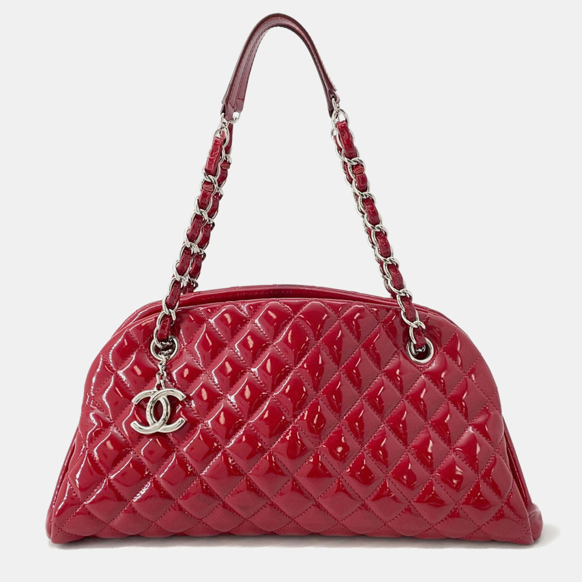 

Chanel Matelasse Mademoiselle Chain Boring Shoulder Red Patent Leather