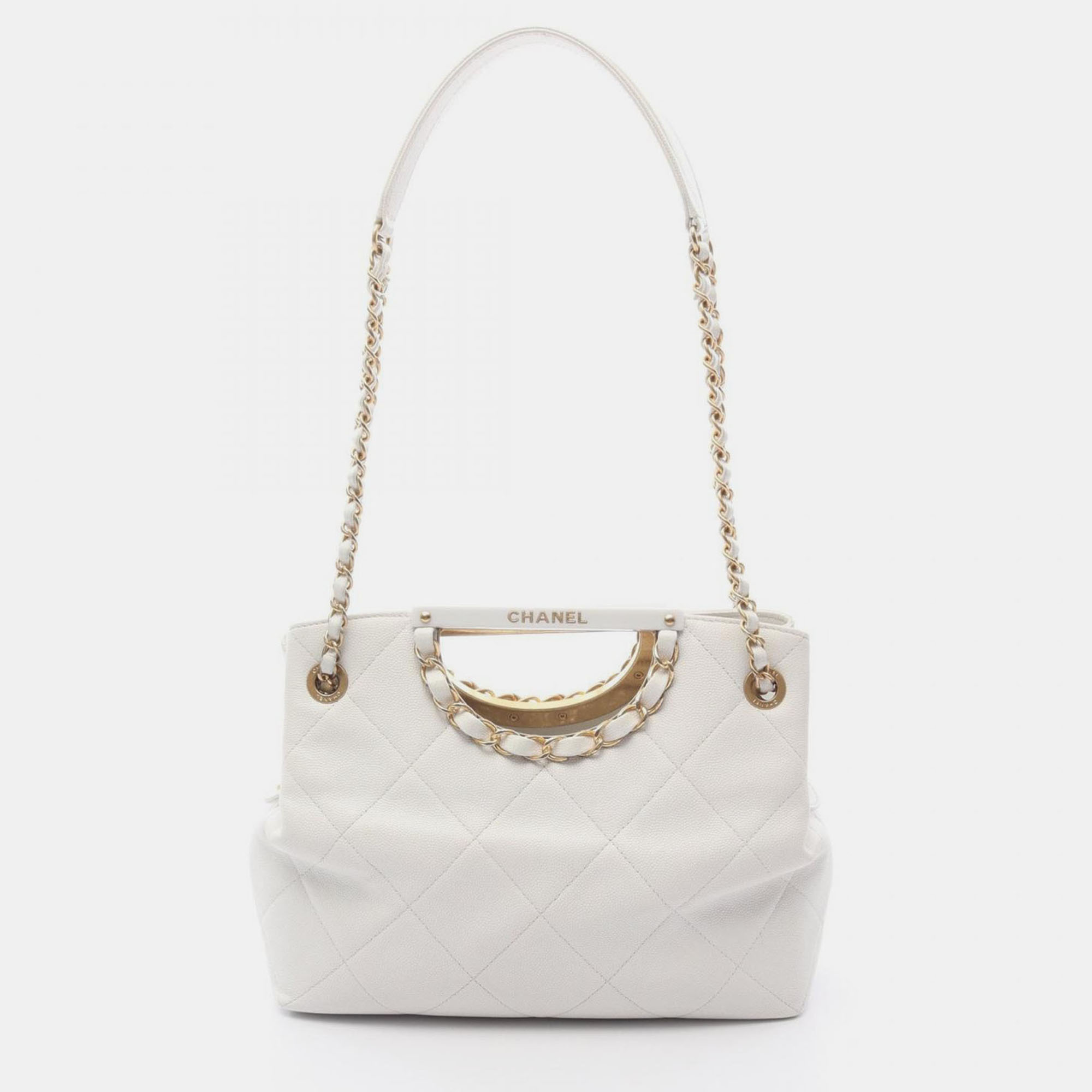 

Chanel CC Coco Matelasse White Leather Chain Shoulder Bag