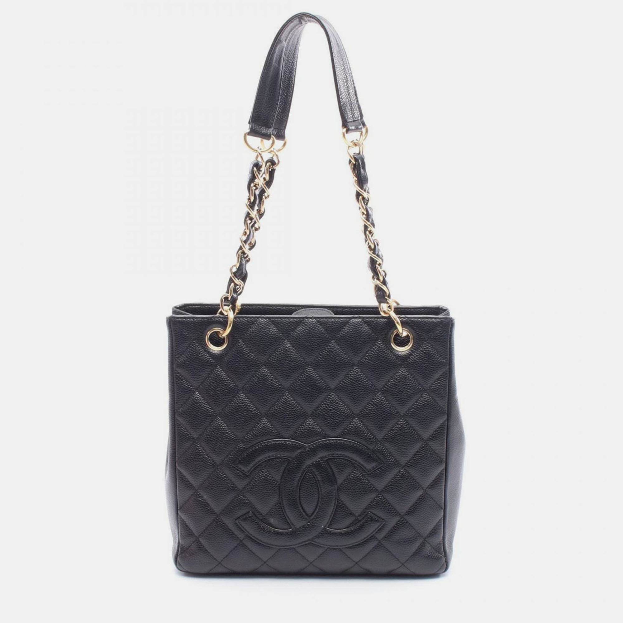 

Chanel Coco CC Matelasse PST Black Calfskin Chain Tote Bag