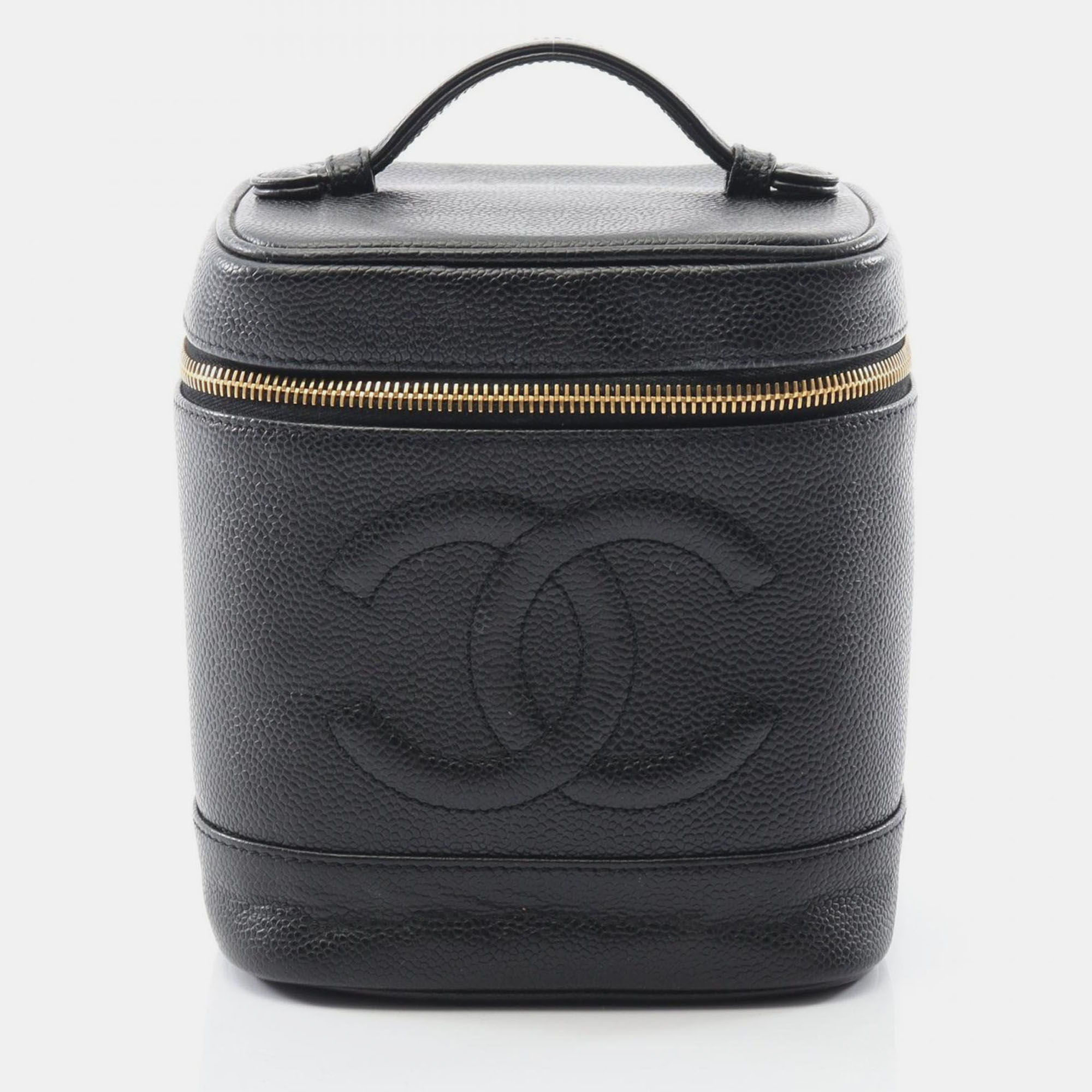

Chanel Coco Mark Vanity Handbag Calfskin Leather Black