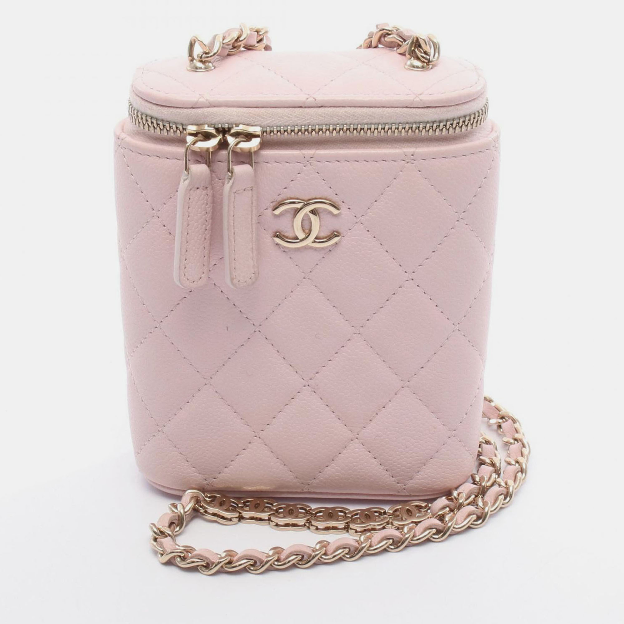

Chanel Matelasse Crossbody Chain Shoulder Bag Calfskin Pink