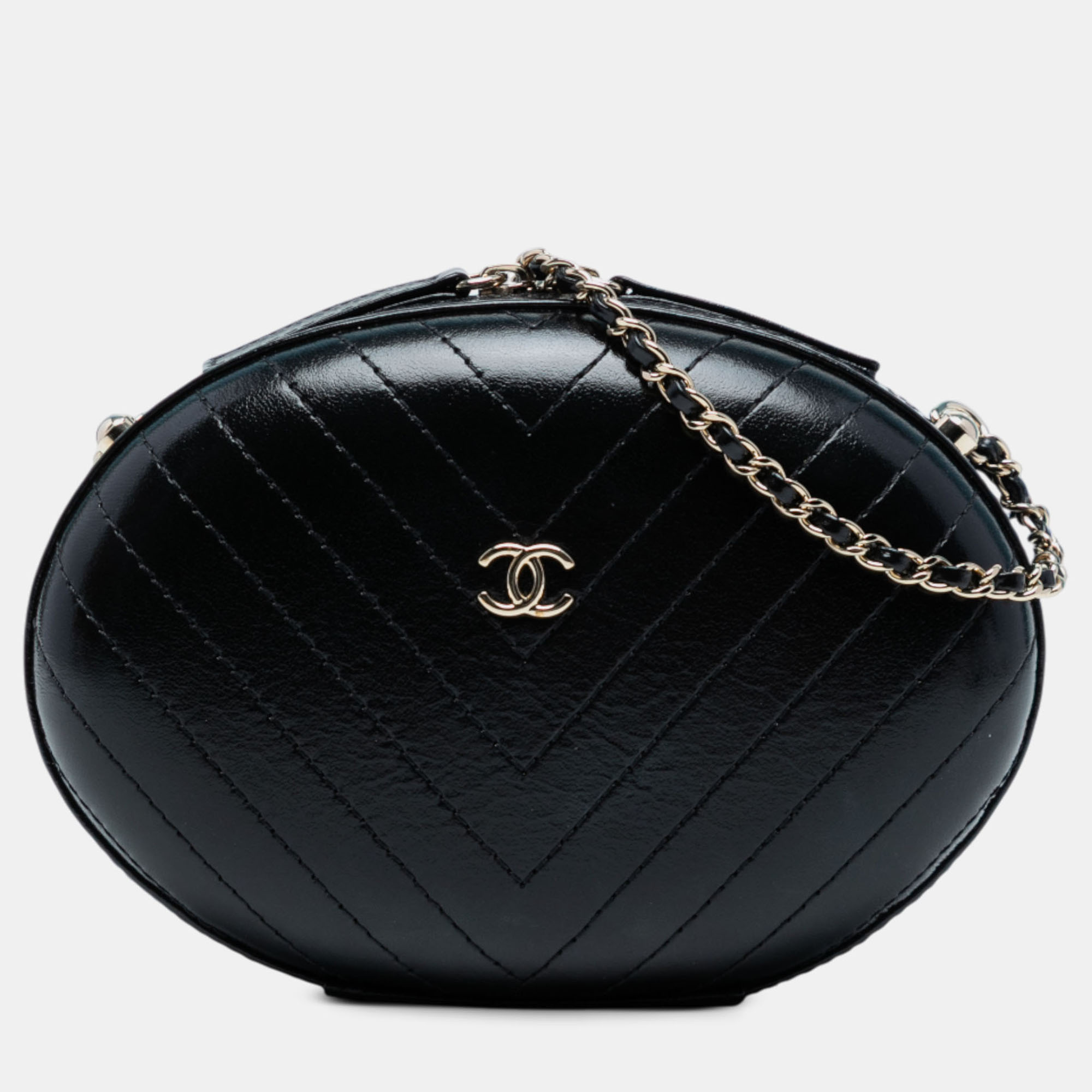 

Chanel Black Chevron Stitched Calfskin La Pausa Evening Bag