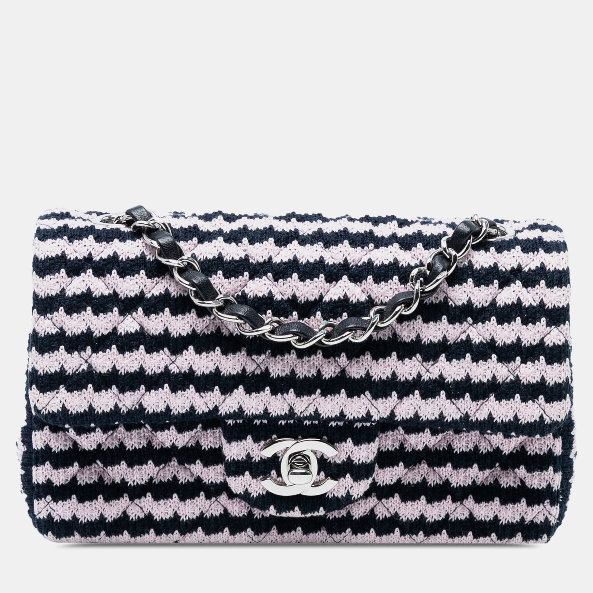 

Chanel Pink Mini Rectangular Classic Tweed Single Flap