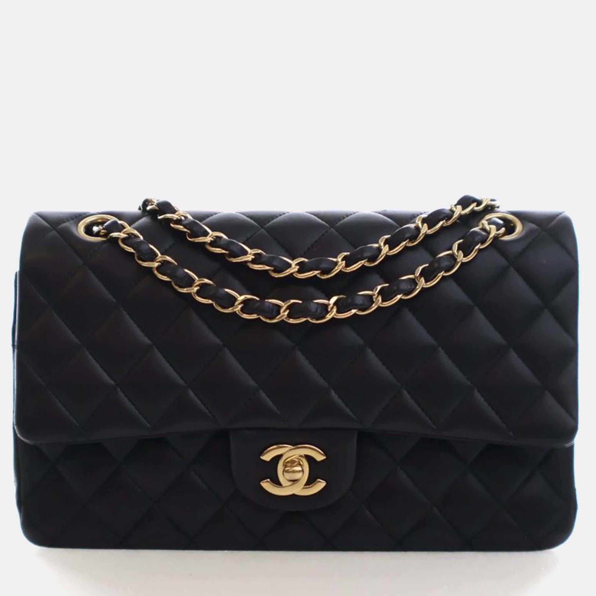 

Chanel Medium Lambskin Classic Double Flap Bag, Black