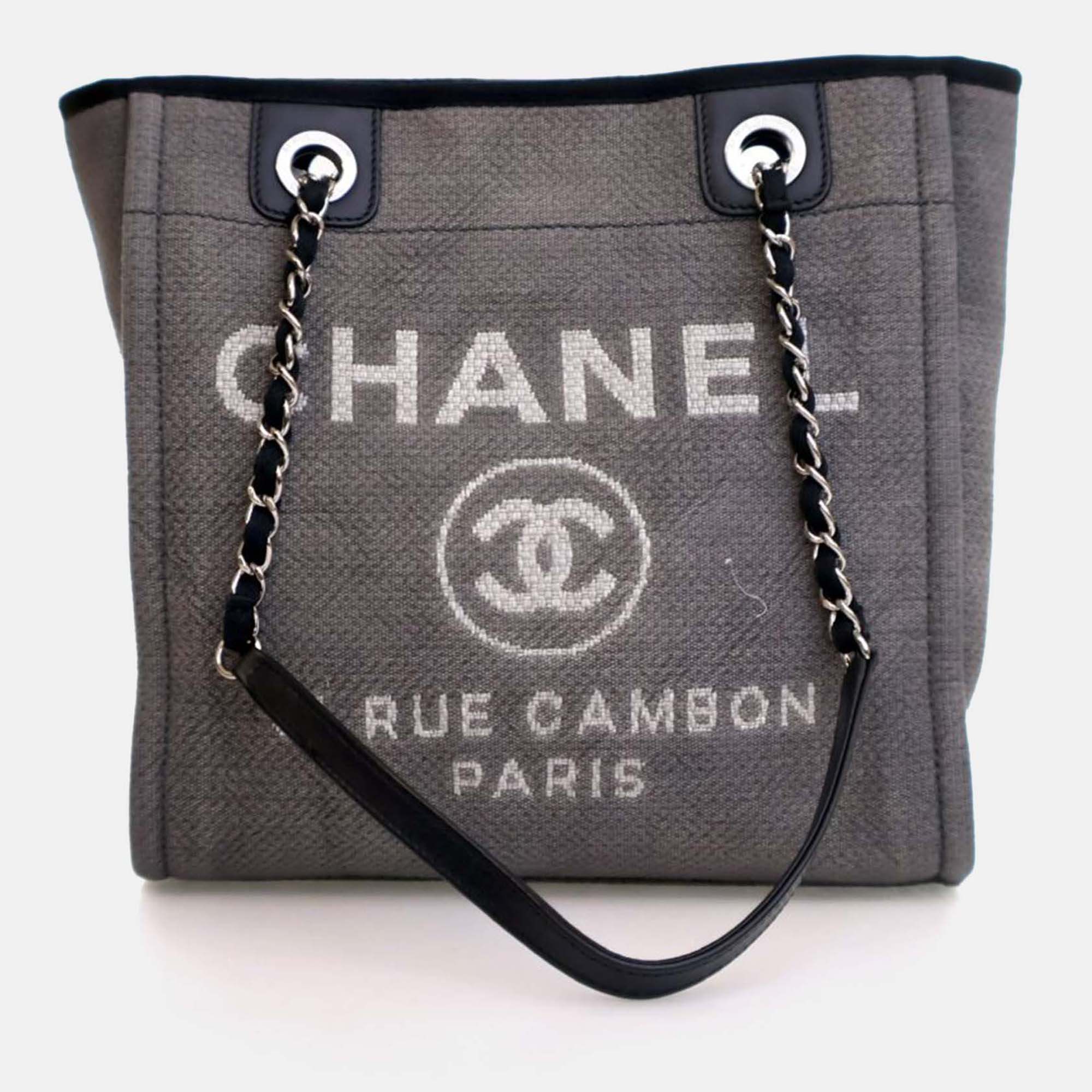 

Chanel Small Mixed Fibers Deauville Tote, Grey