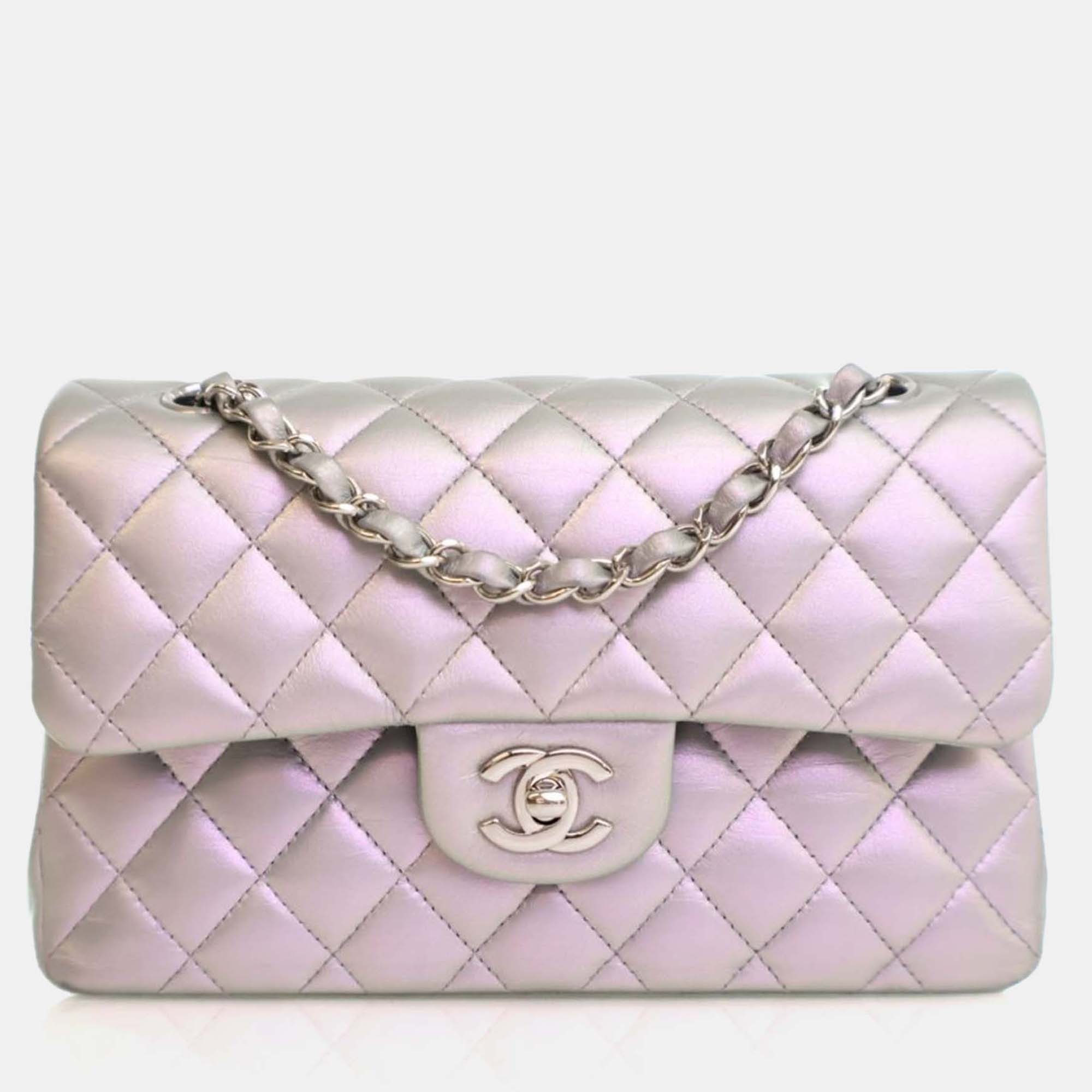 

Chanel Small Lambskin Classic Double Flap Bag, Metallic