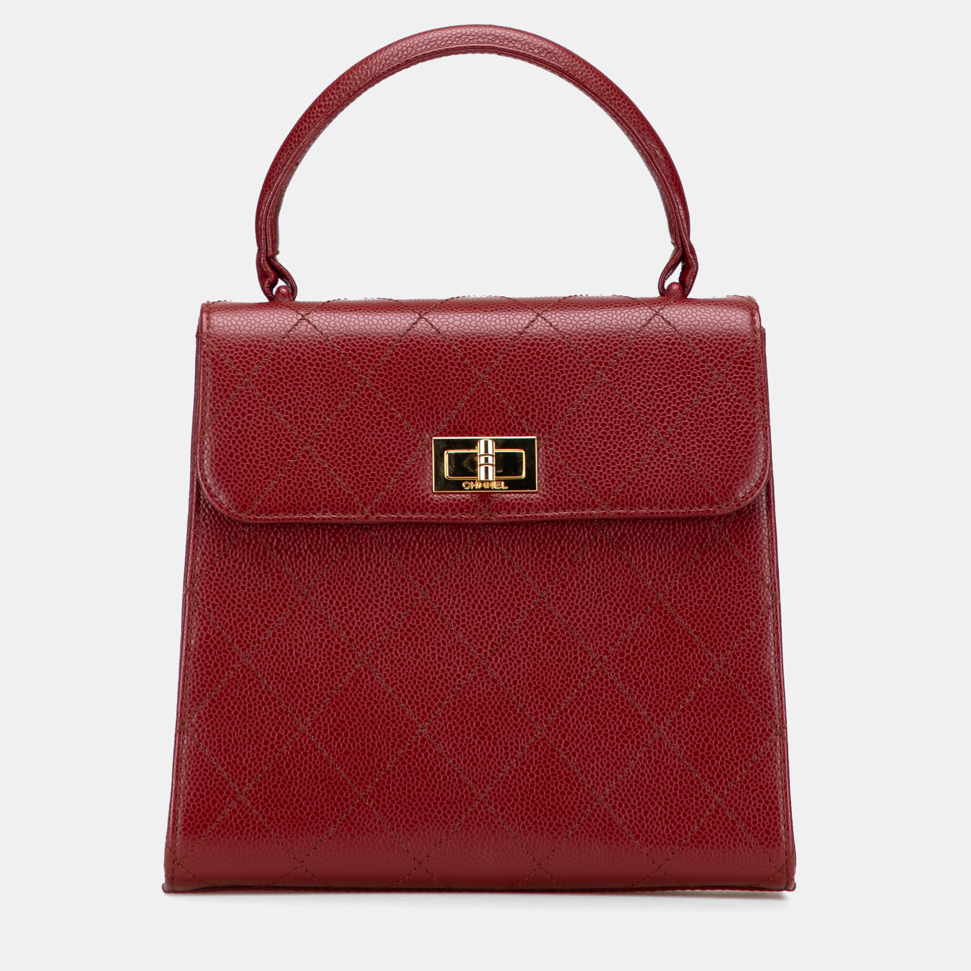 

Chanel Red Reissue 2.55 Quilted Caviar Top Handle Flap