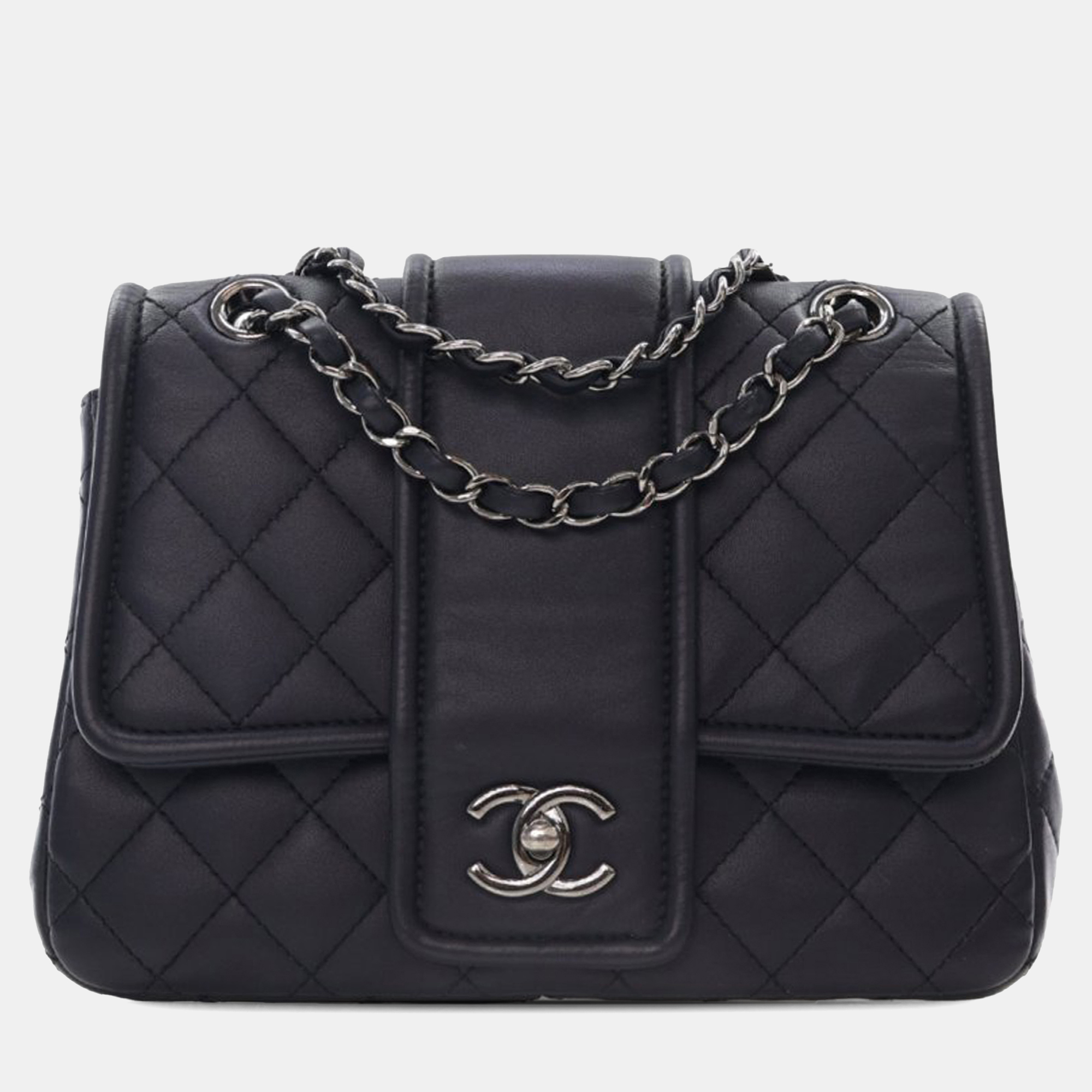 

Chanel Blue Quilted Lambskin Elementary Chic Flap