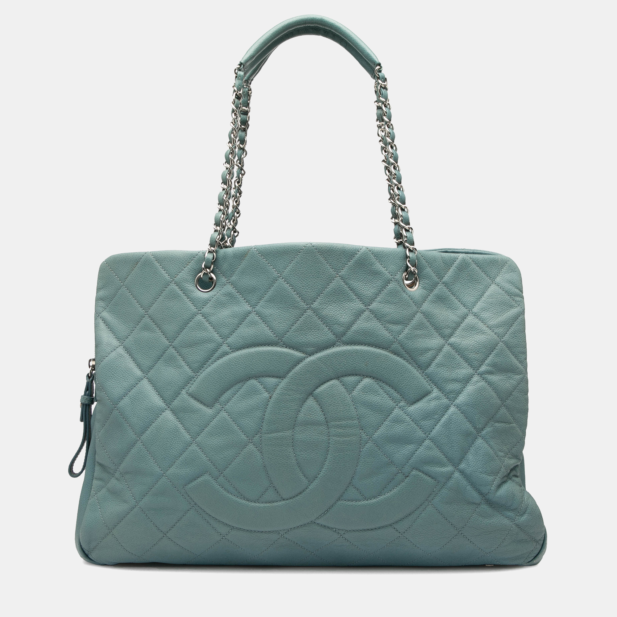 

Chanel Blue Quilted Caviar Timeless Tote