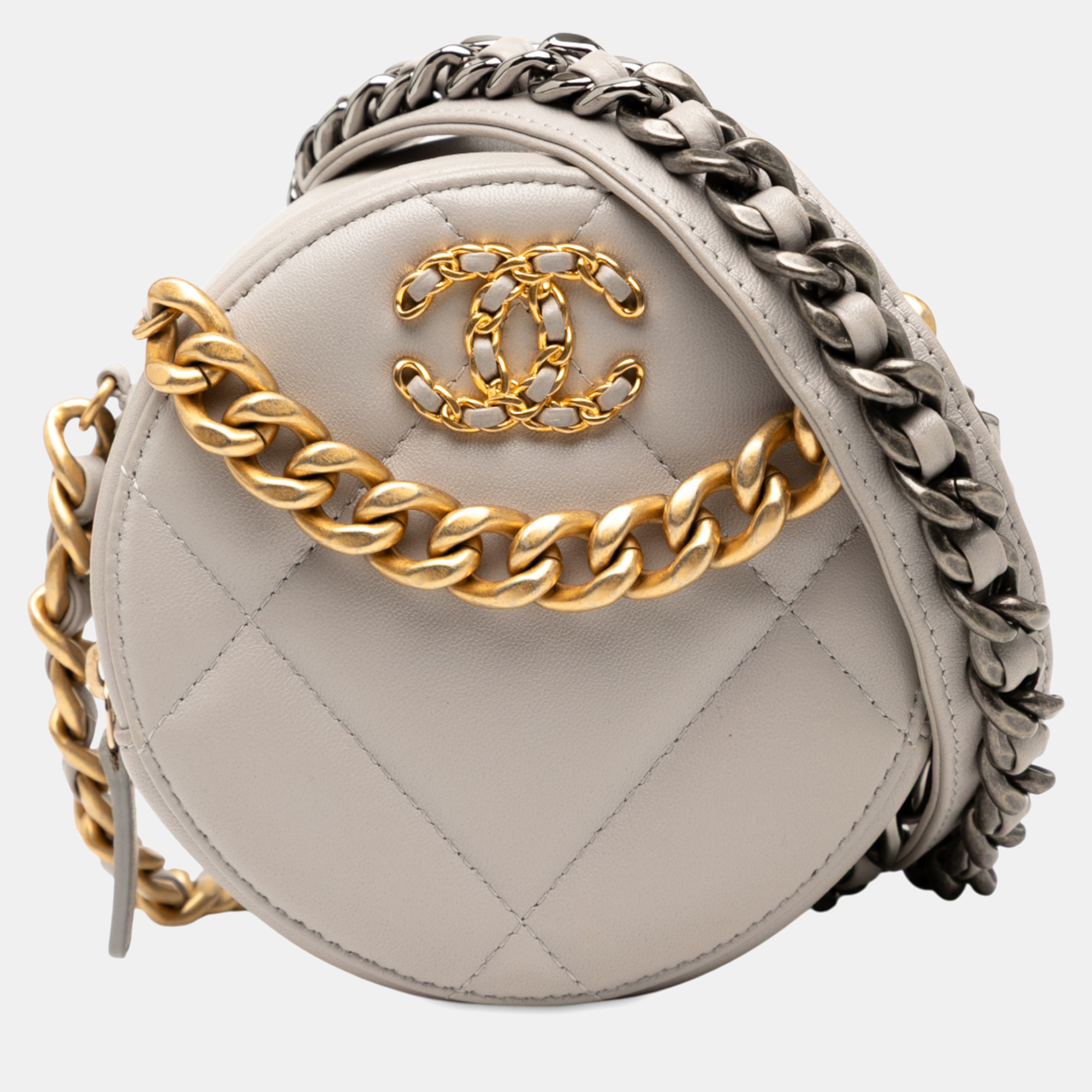 

Chanel Brown Lambskin 19 Round Clutch with Chain