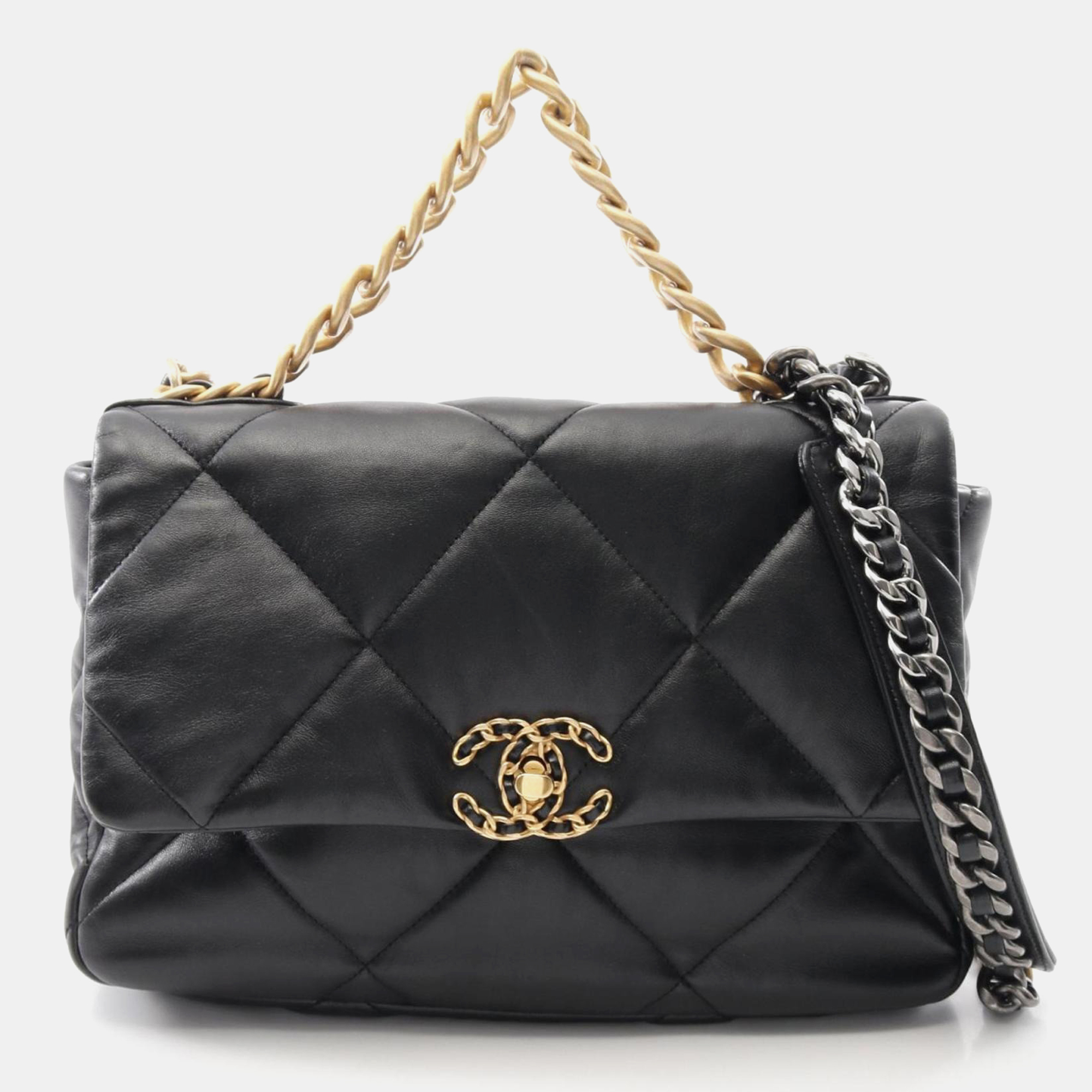 

Chanel 19 Disneuf Black Lambskin Leather Shoulder Bag