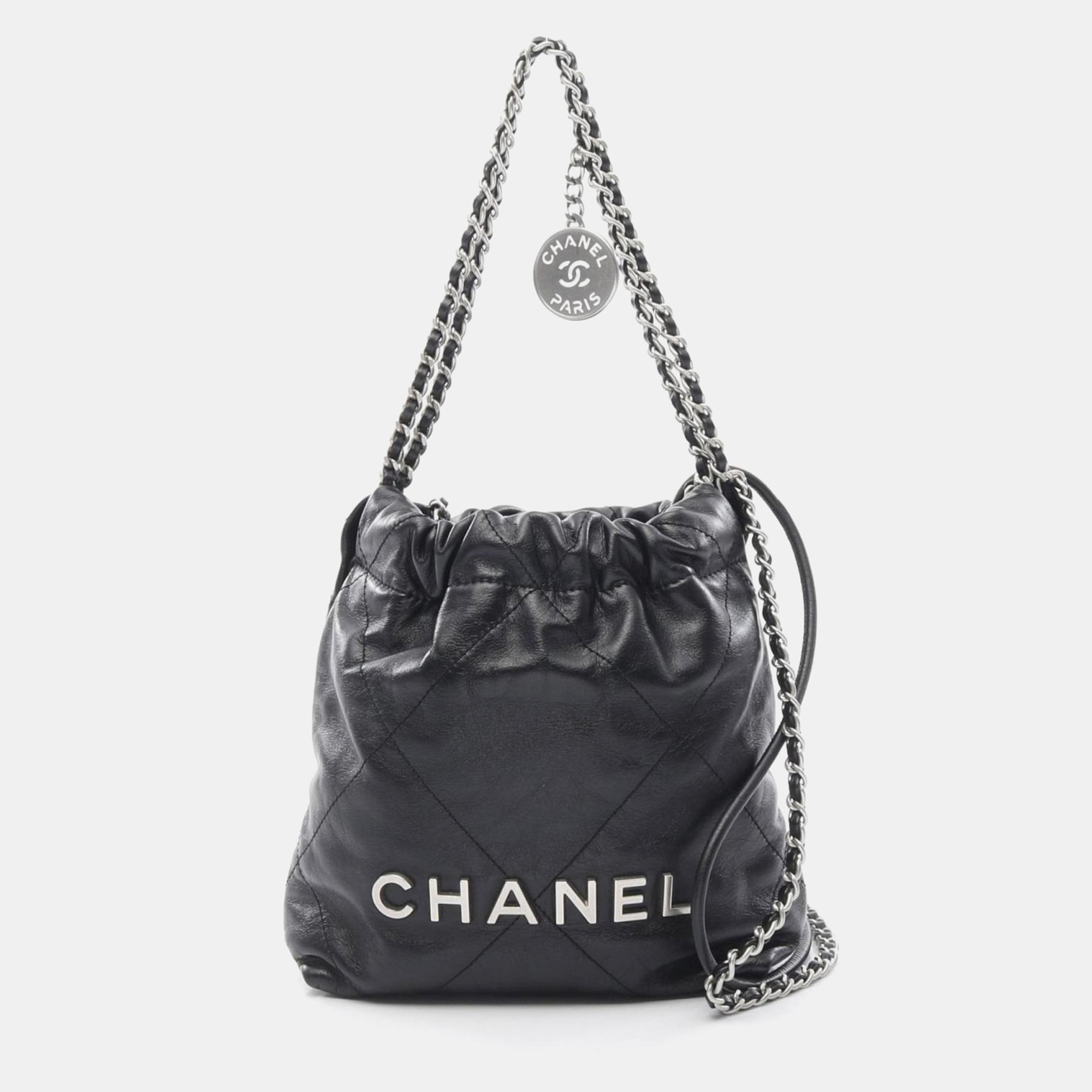 

Chanel 22 Mini Black Leather Shoulder Bag