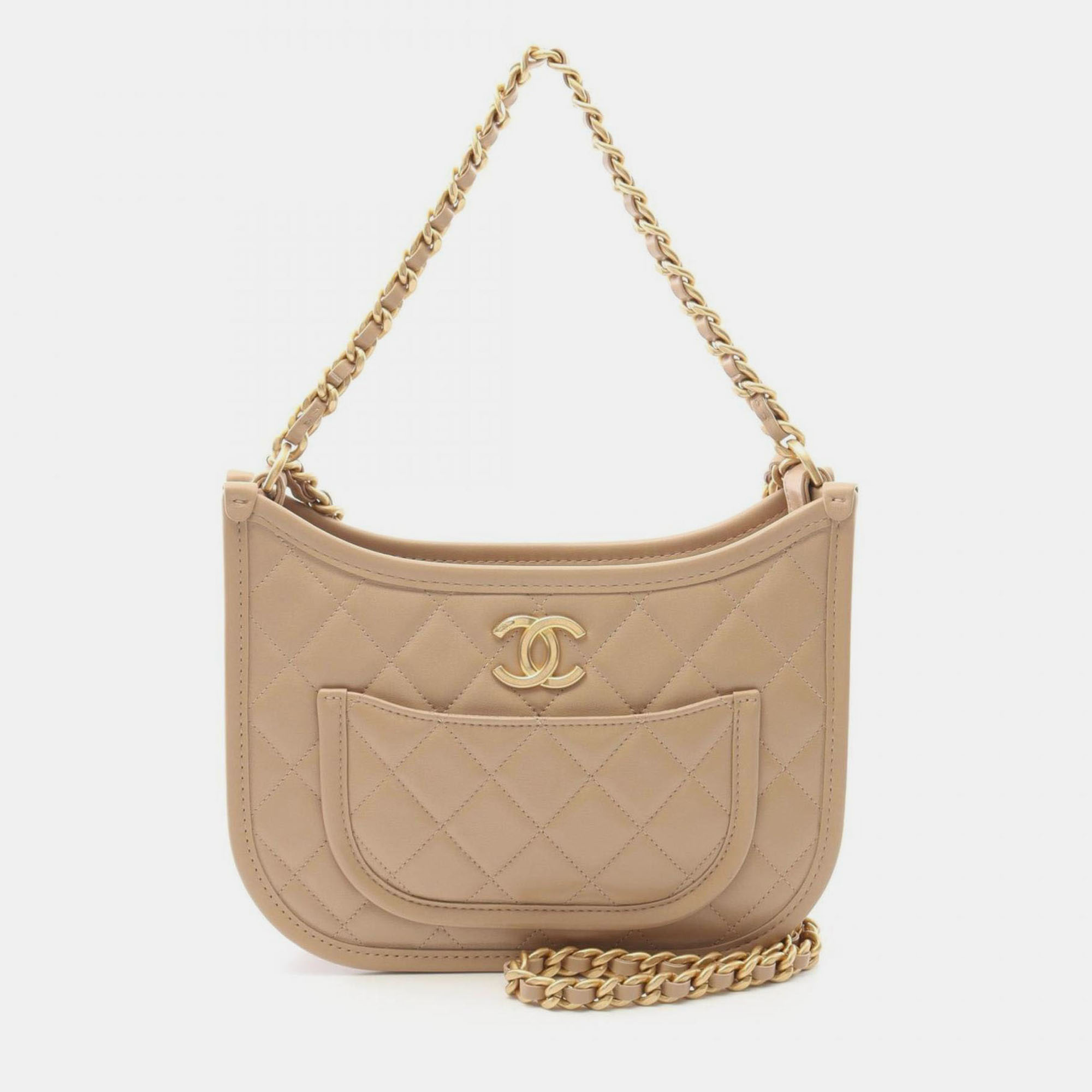 

Chanel Matelasse Shoulder Bag Leather Beige