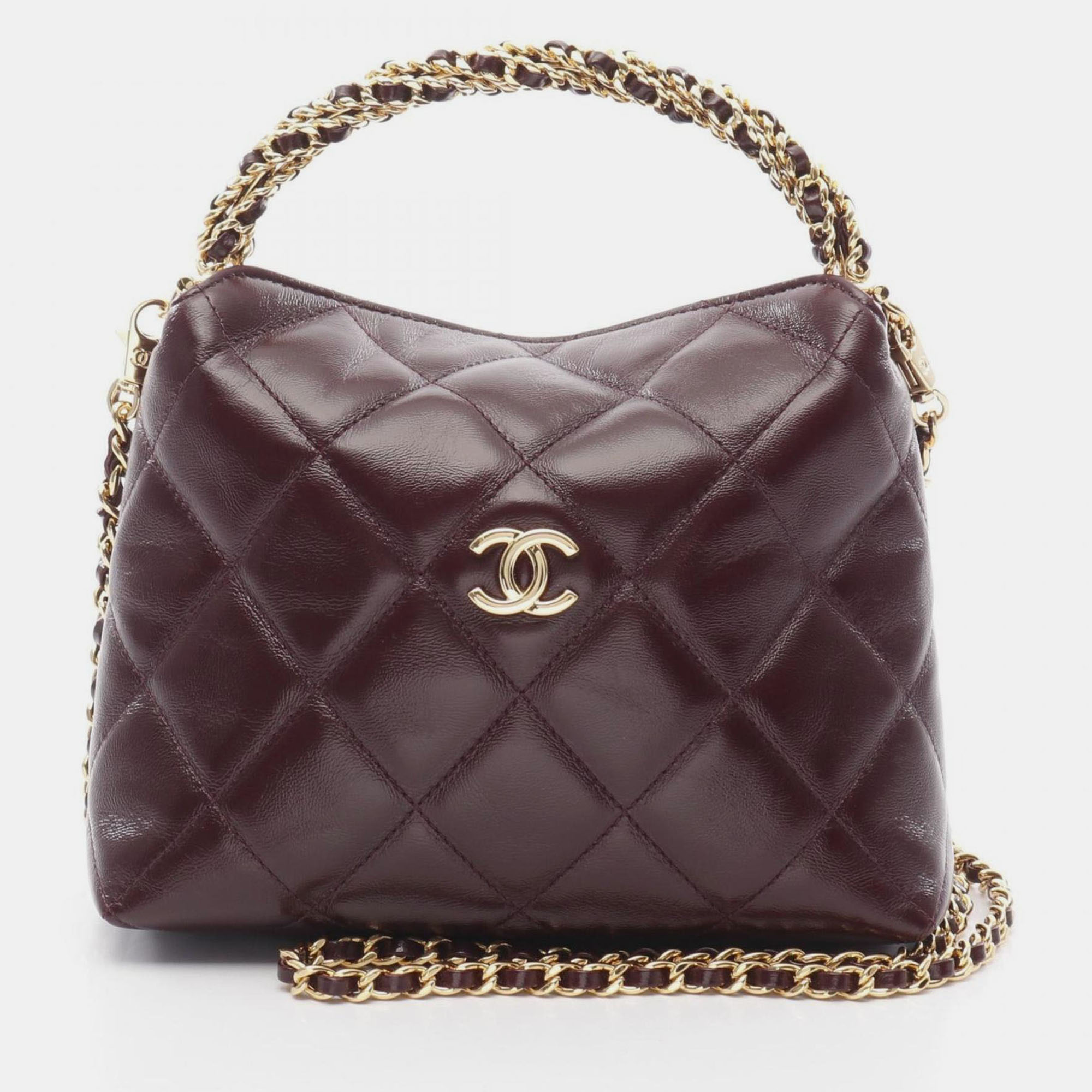 

Chanel Matelasse Handbag Leather Bordeaux, Burgundy