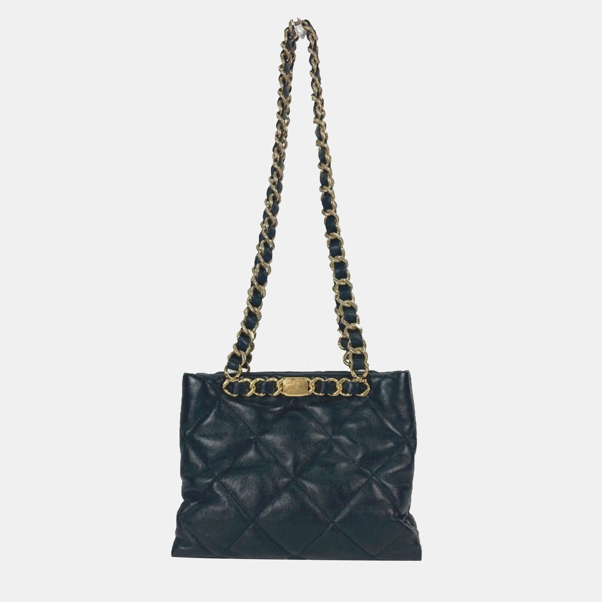 

Chanel Chain Bag Quilted Matelasse Small Shopping Cc Coco Mark Shoulder Lambskin Black