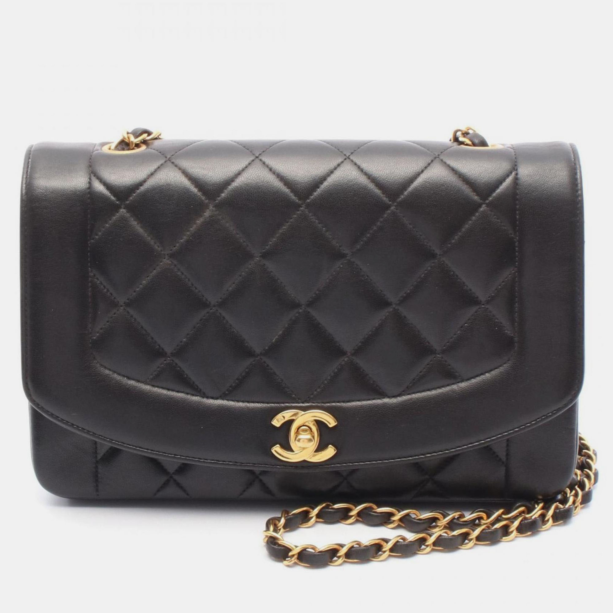 

Chanel Matelasse Diana Flap Shoulder Bag Lambskin (Sheepskin) Black