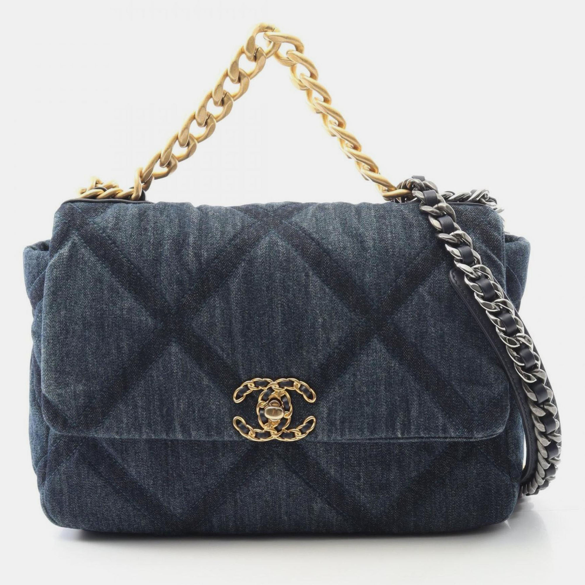 

Chanel Matelasse Denim Shoulder Bag Navy, Navy blue