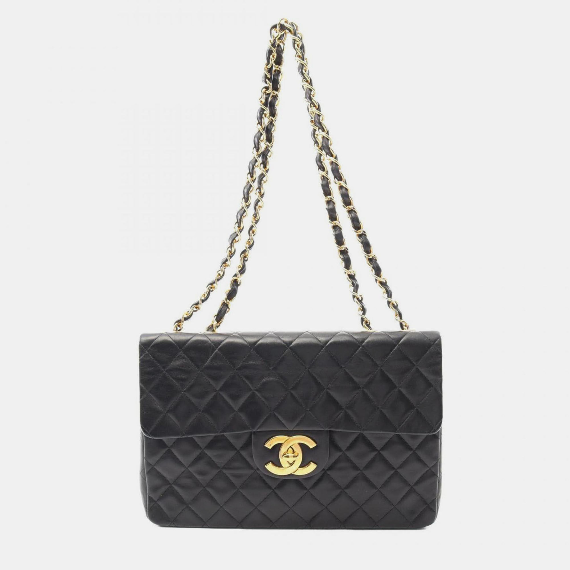 

Chanel Deca Matelasse 34 Shoulder Bag Lambskin (Sheepskin) Black