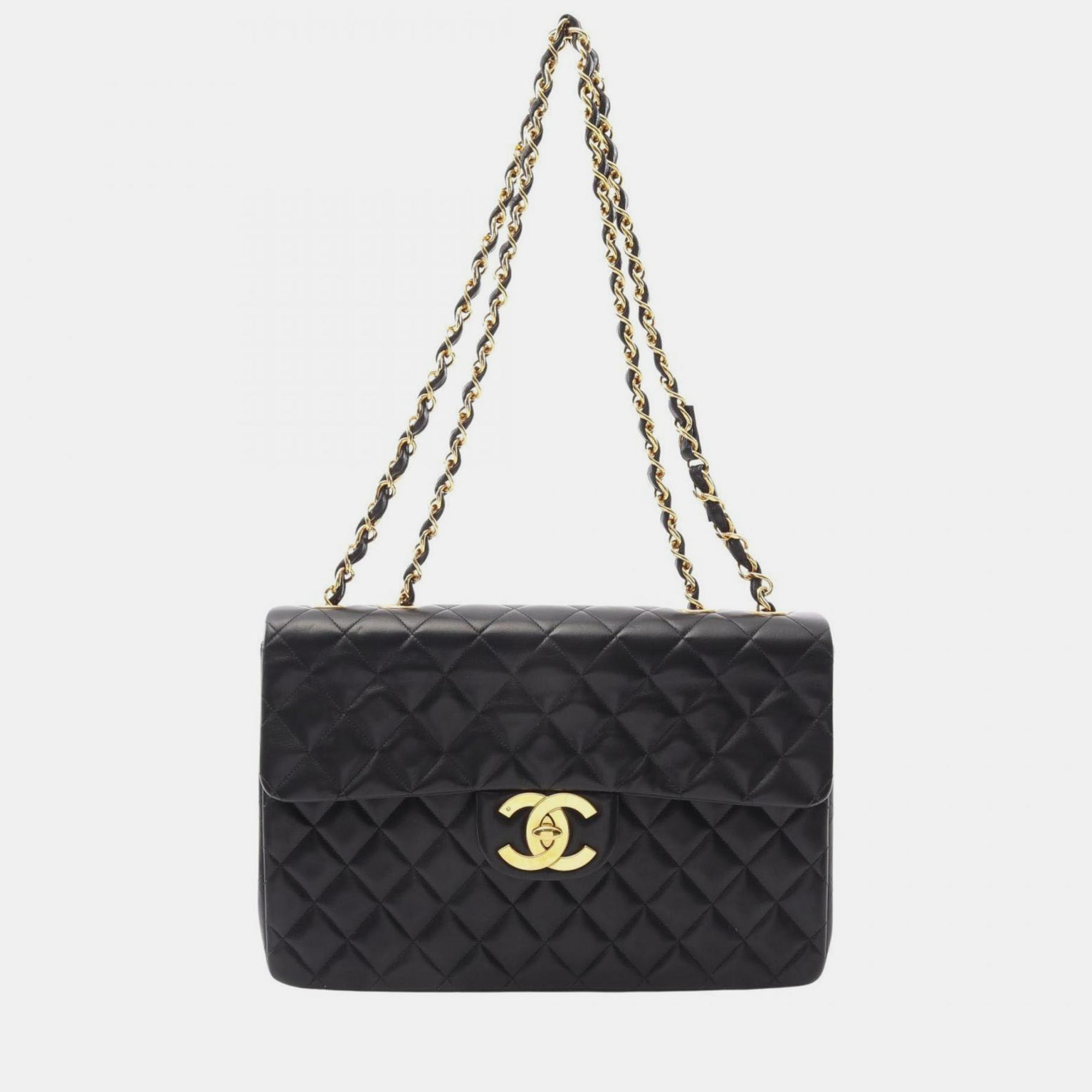 

Chanel Deca Matelasse 34 Shoulder Bag Lambskin Leather Black