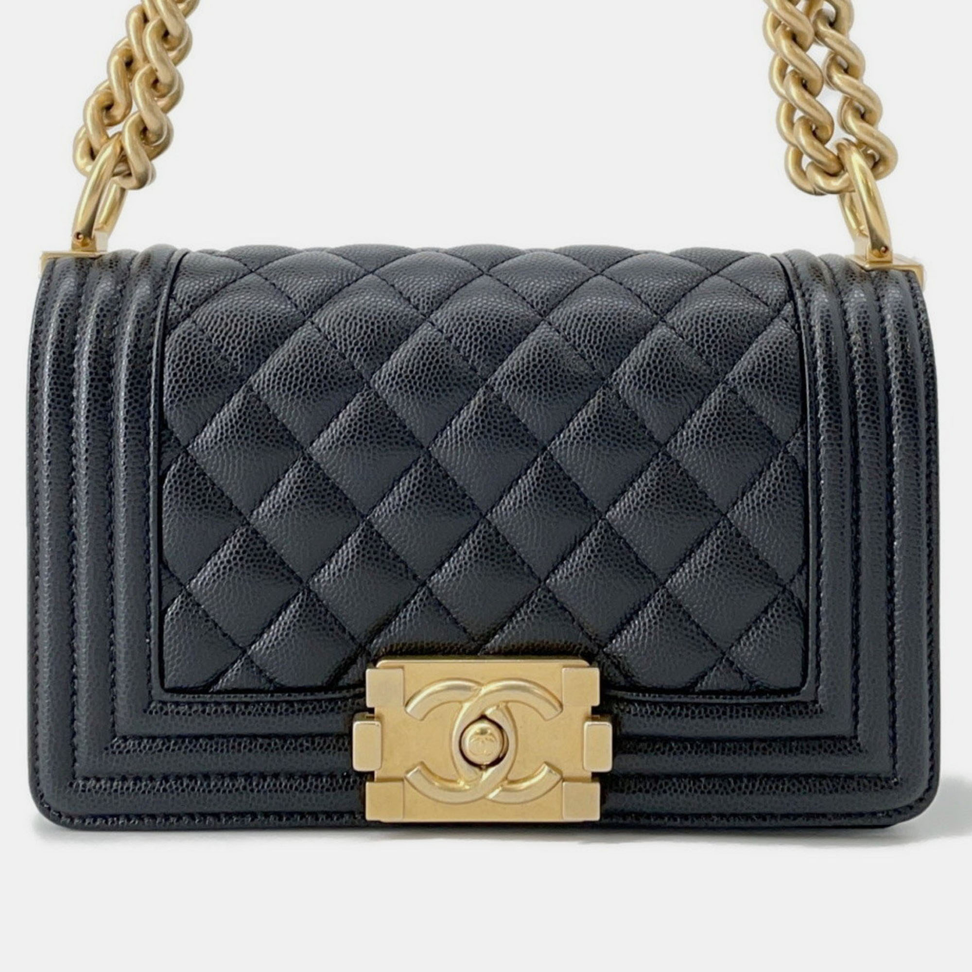 

Chanel Boy Small Matelasse Coco Mark Chain Shoulder Bag Black