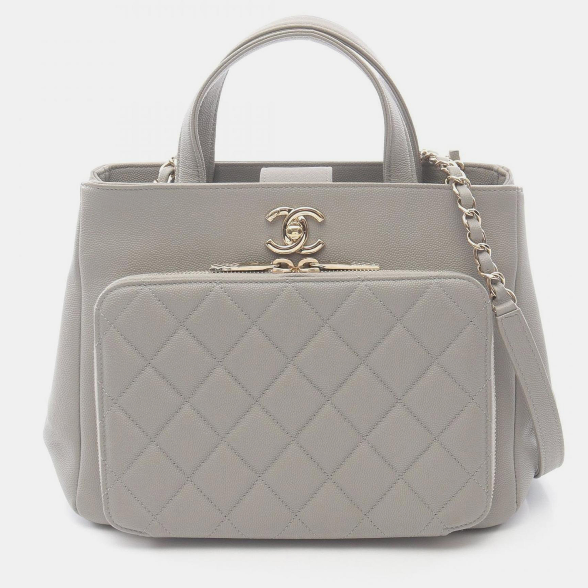 

Chanel Affinity Matelasse Shoulder Bag Calfskin (Cowhide) Grey