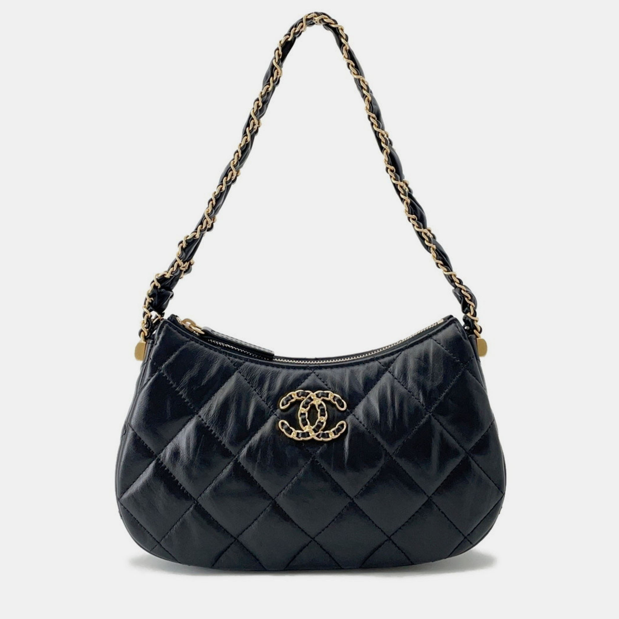 

Chanel Handbag 19 Matelasse Coco Mark Lambskin Black