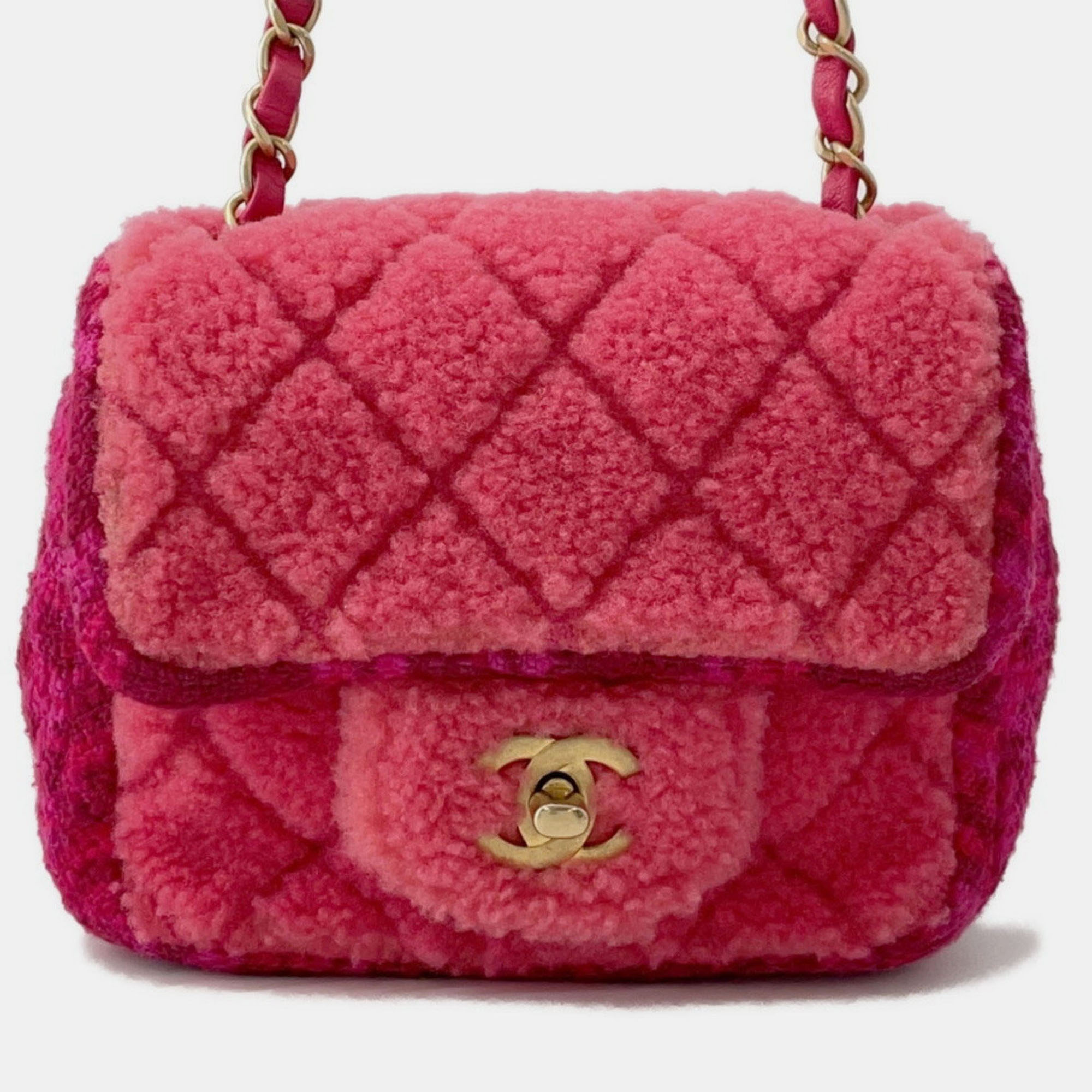 

Chanel Mini Matelasse Tweed Chain Shoulder Bag, Pink