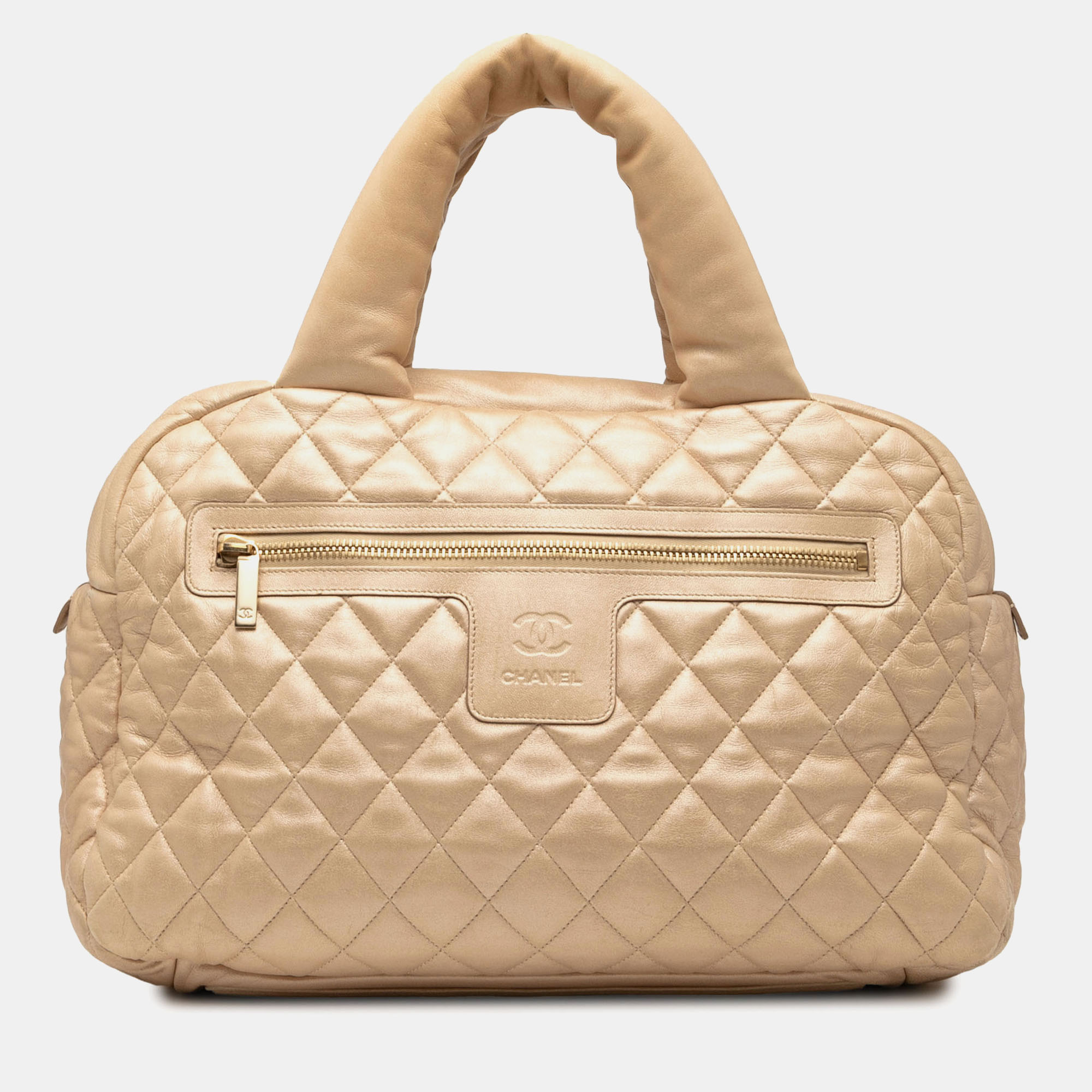 

Chanel Beige Quilted Lambskin Coco Cocoon Bowler Bag, Brown
