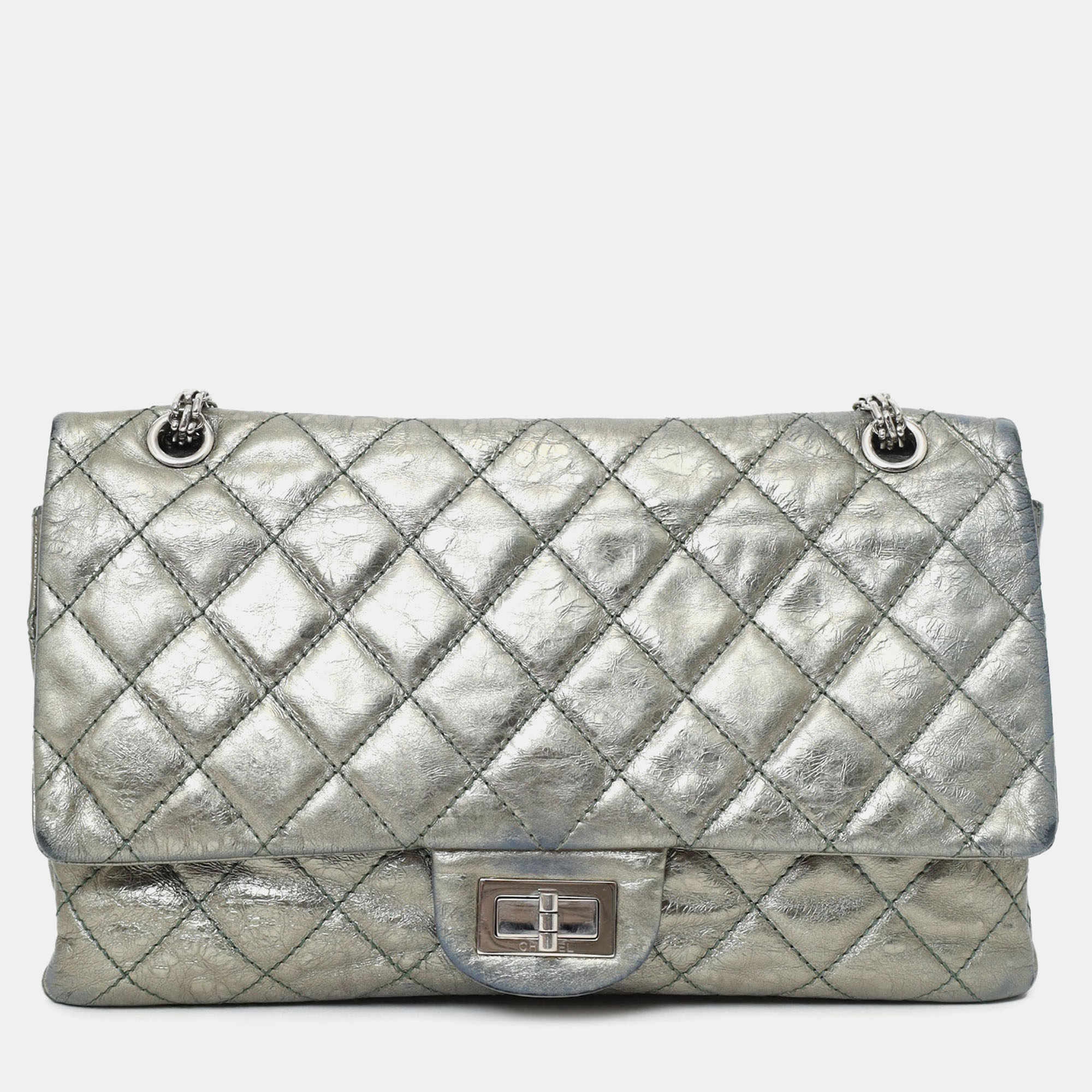 

Chanel Silver Metallic Reissue 226 Double Flap Bag