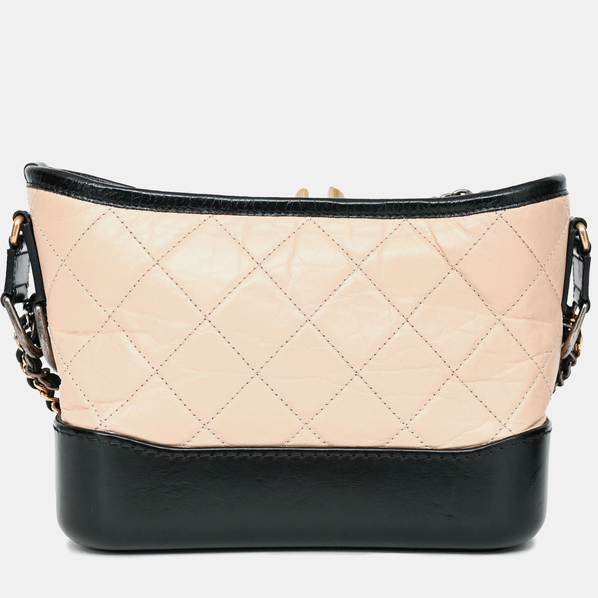 

Chanel 2017-18 Beige/Black Leather Small Gabrielle Chain Bag
