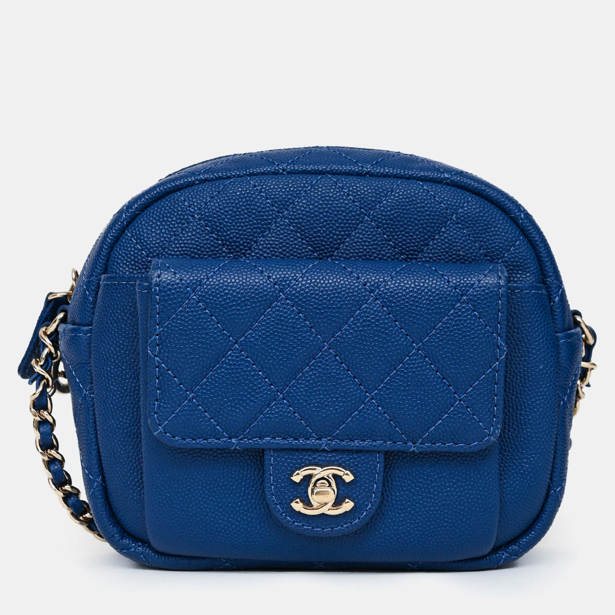 

Chanel 2019 Dark Blue Caviar Camera Bag GHW