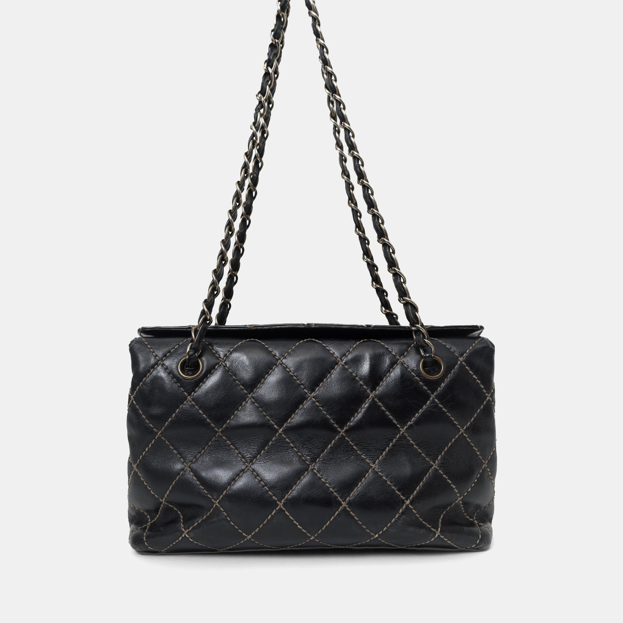 

Chanel 2000-02 Black Quilted Leather Wild Stitch Shoulder Bag