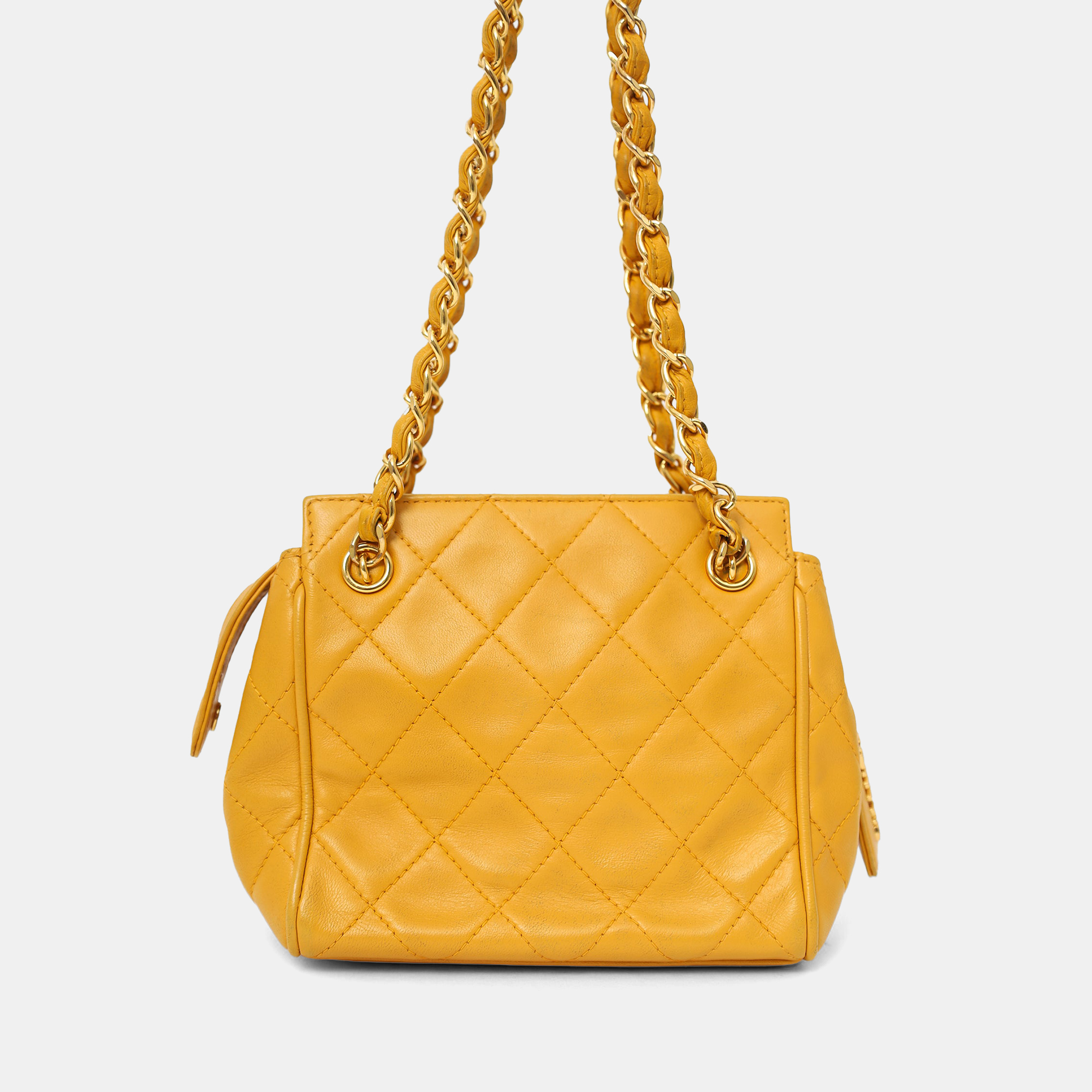 

Chanel 1994-96 Yellow Quilted Lambskin Mini Square Bag