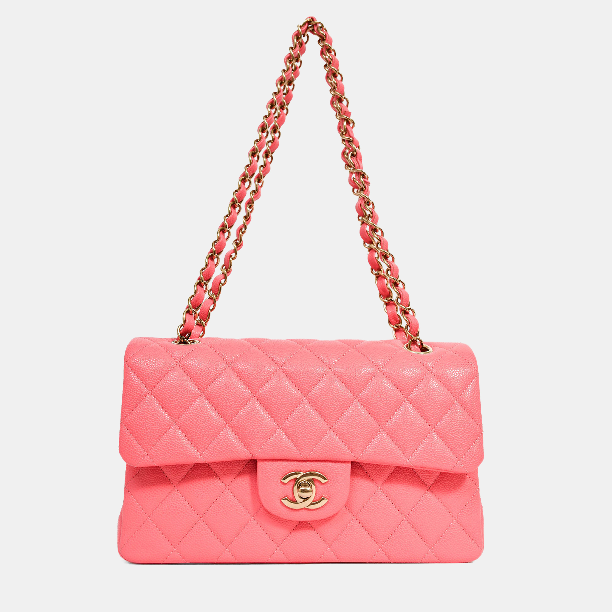

Chanel 2025 Hot Pink Caviar Small Double Flap Shoulder Bag