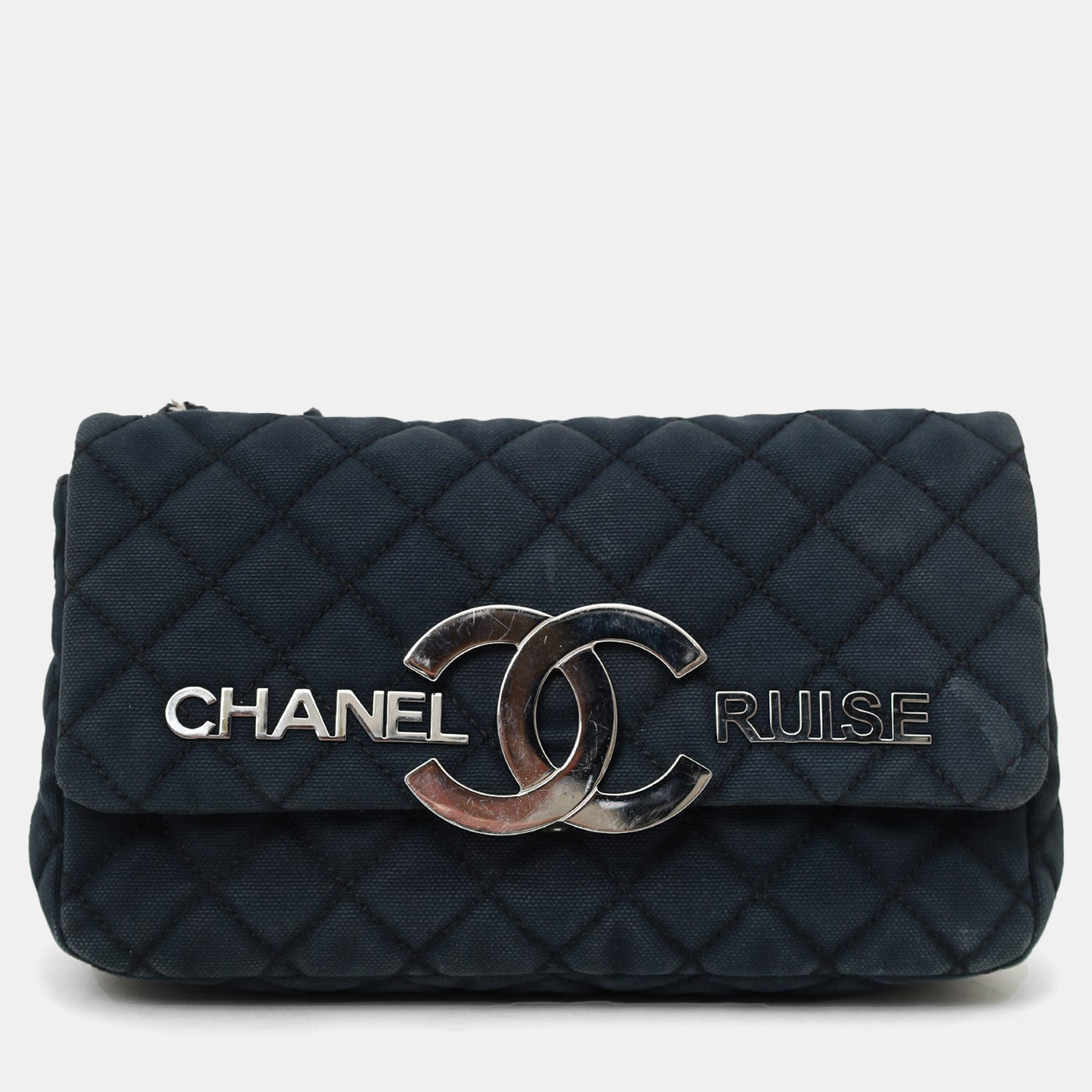 

Chanel 2008/2009 Navy Canvas CC Cruise Shoulder Bag, Navy blue