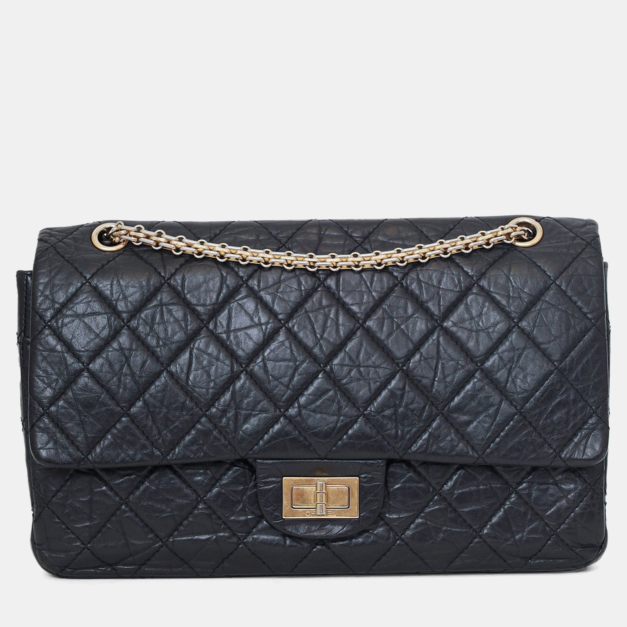 

Chanel Black Quilted Aged Calfskin Large Reissue 255 Shoulder Bag