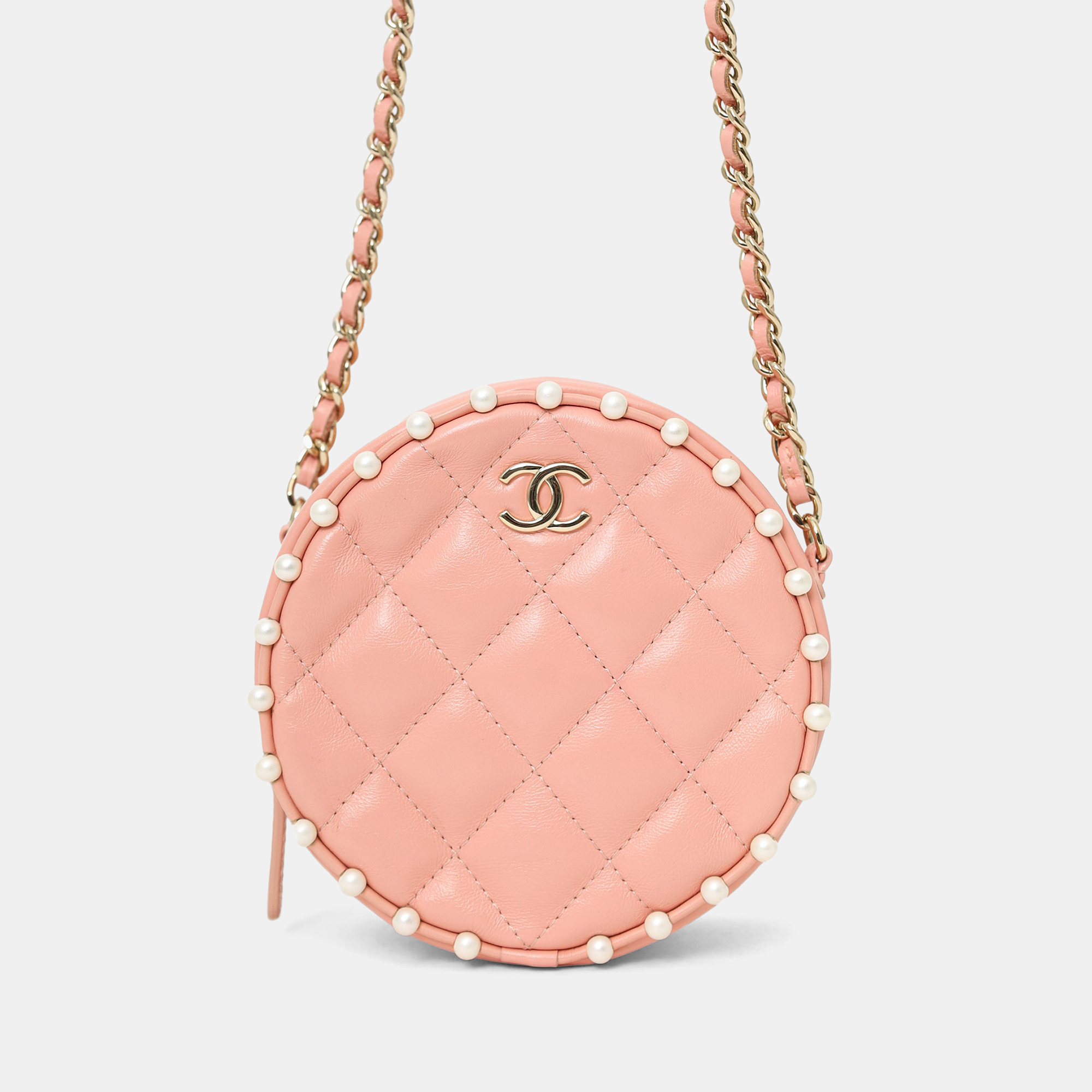 

Chanel 2019-20 Pink Pearl Round Crossbody Bag