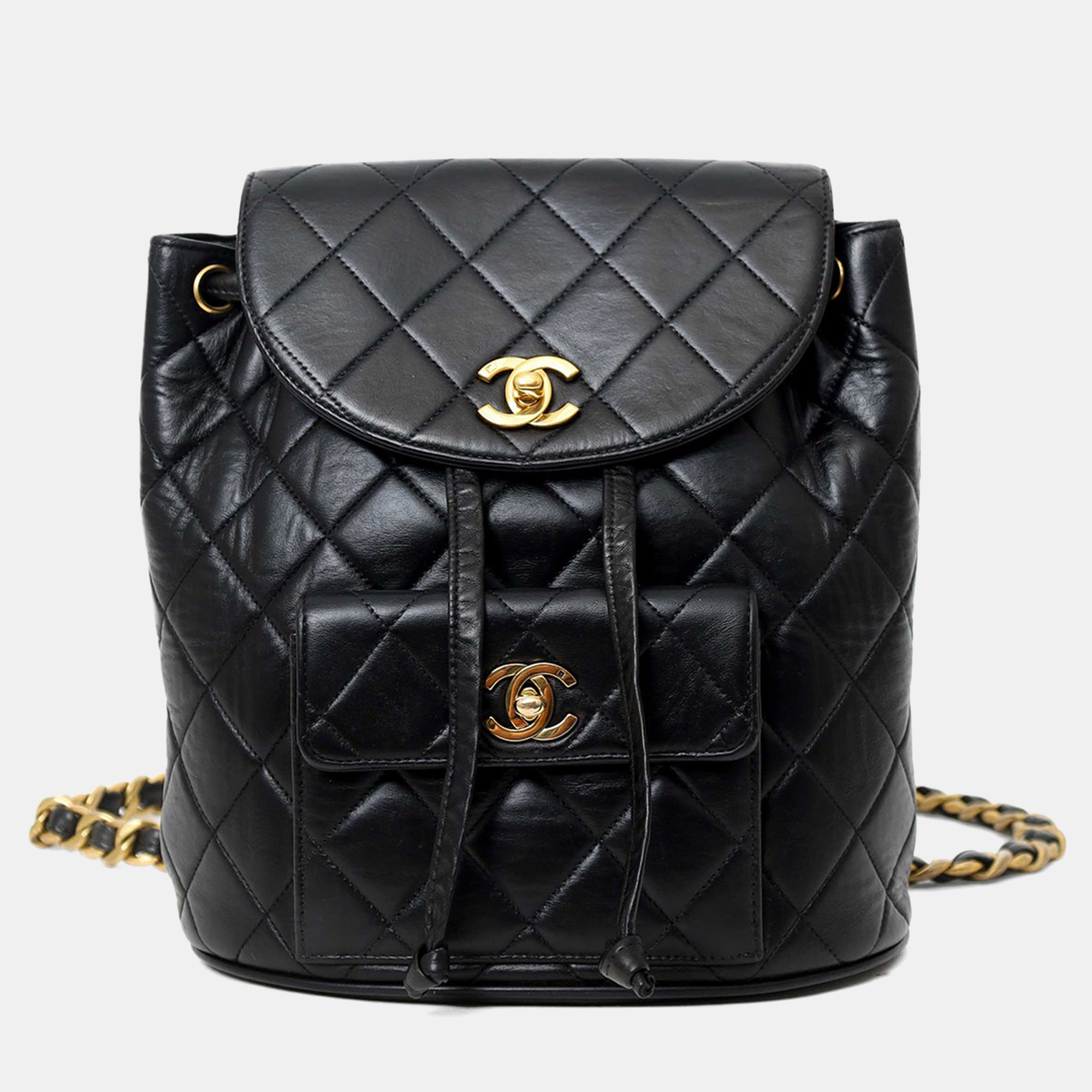 

Chanel 1994-96 Black Leather Quilted Mini Duma Backpack