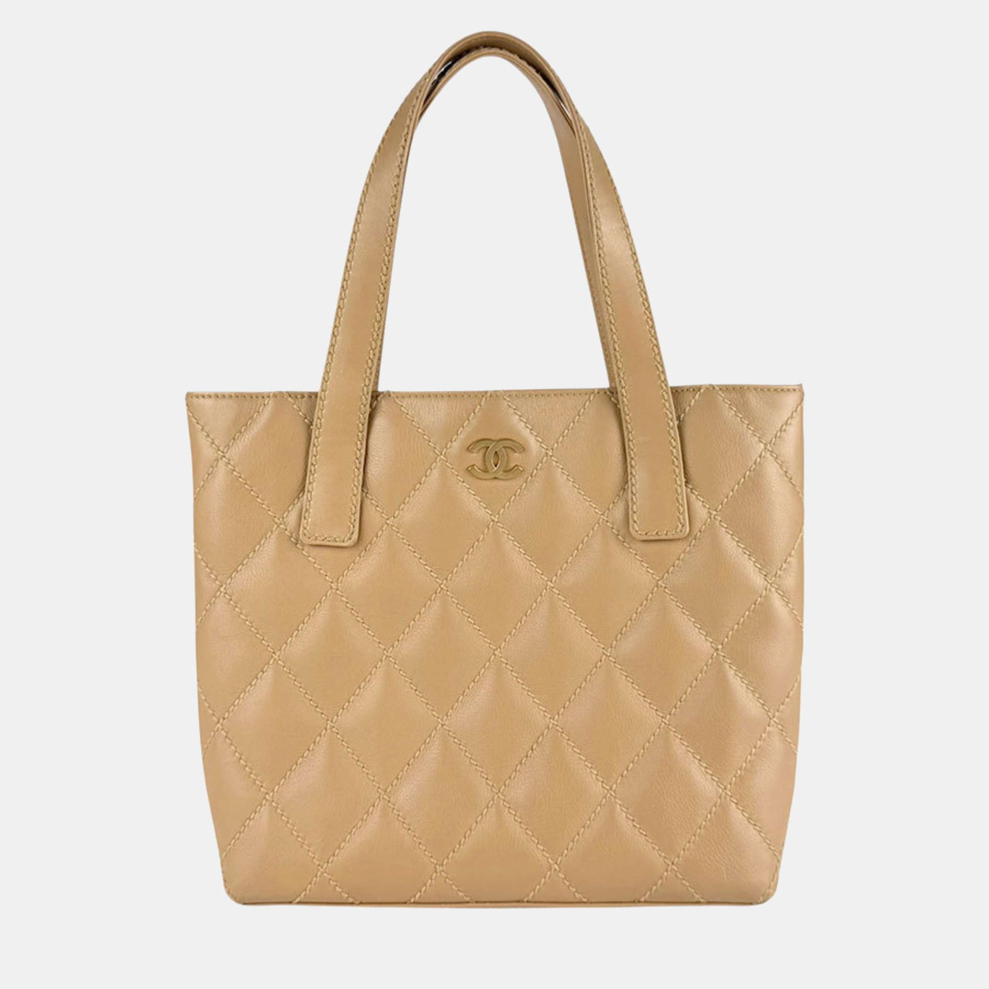 

Chanel Handbag Wild Stitch Leather Beige