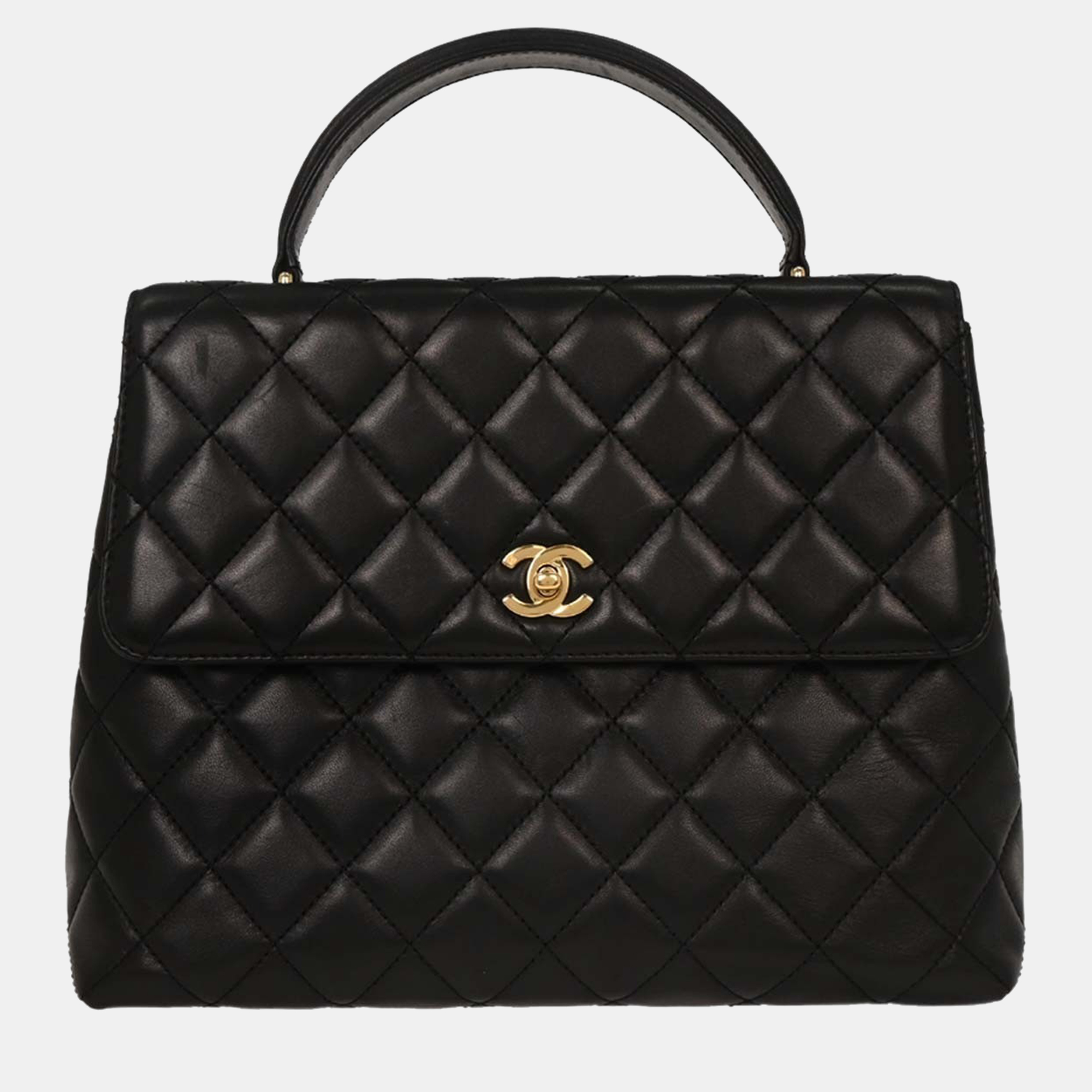 

Chanel Black Lambskin Top Handle Handbag