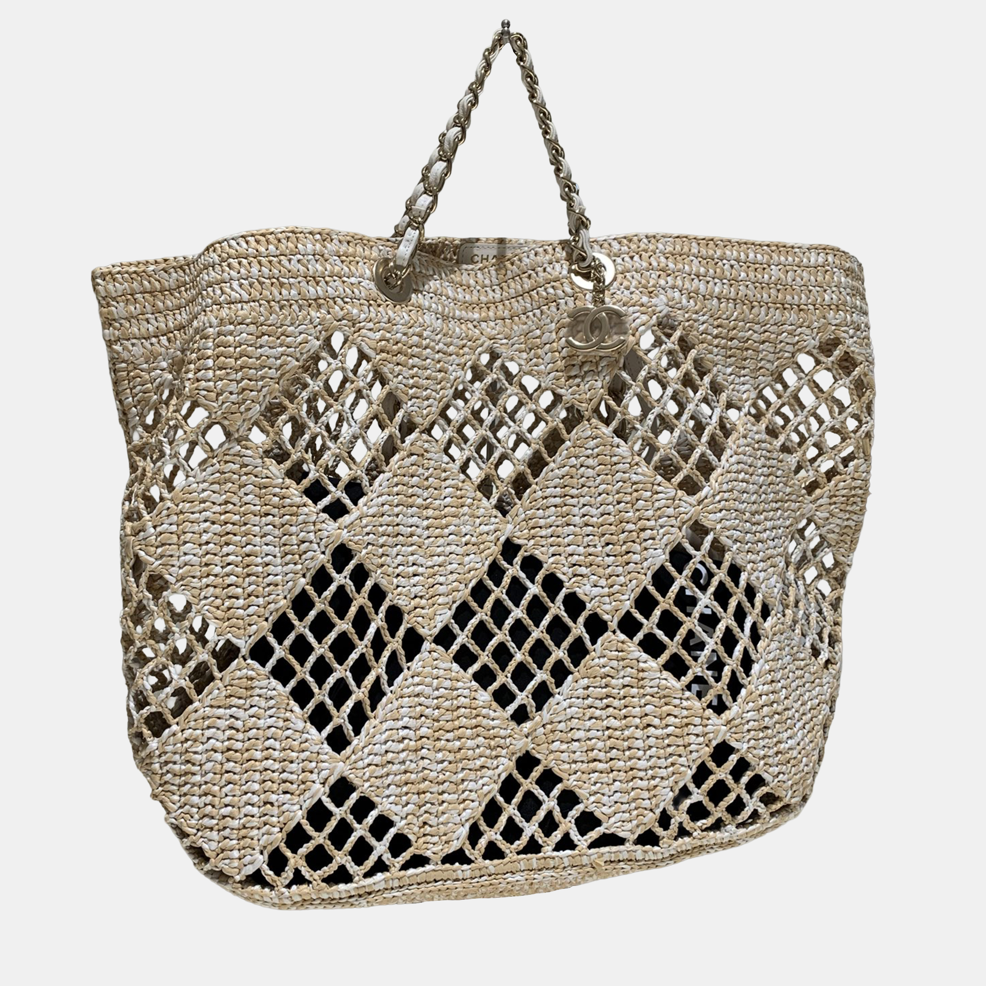 

Chanel Cocobeach White Raffia Beach Tote Bag