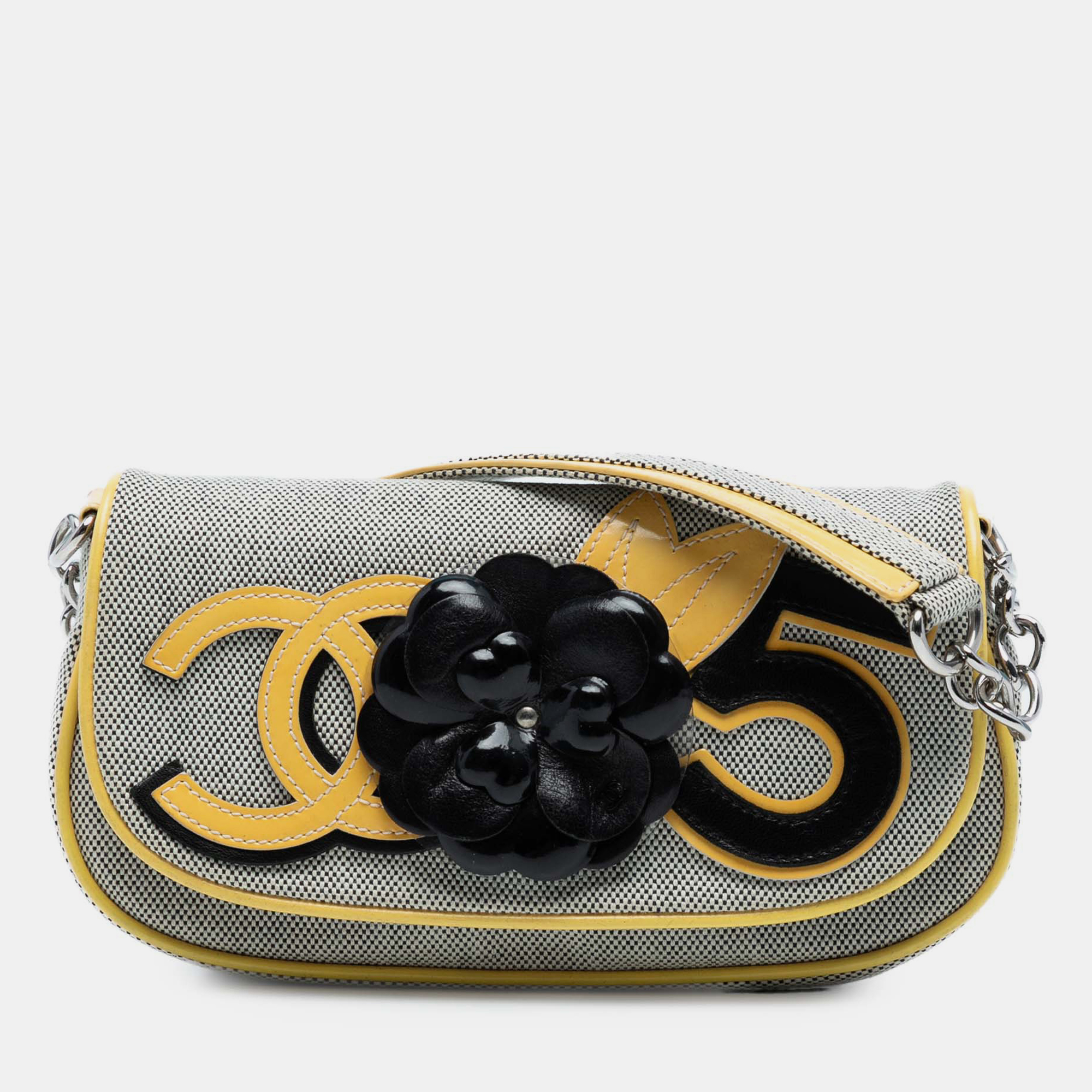 

Chanel Yellow Canvas CC Camellia No. 5 Shoulder Bag