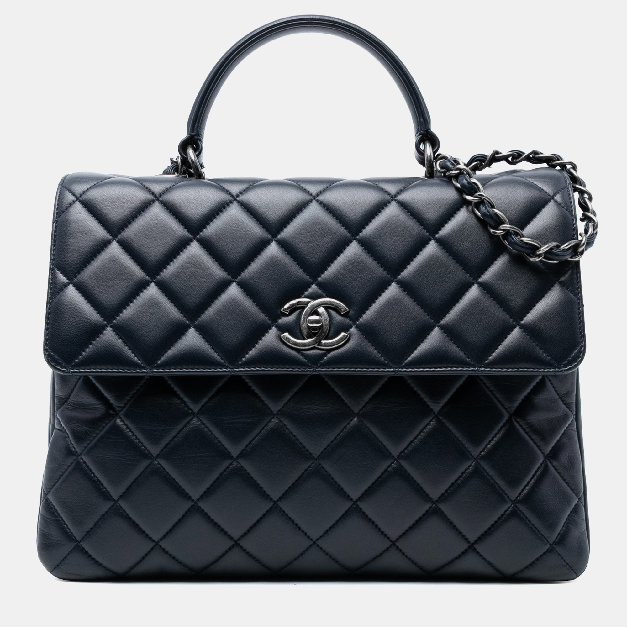 

Chanel Blue Large Lambskin Trendy CC Top Handle Flap