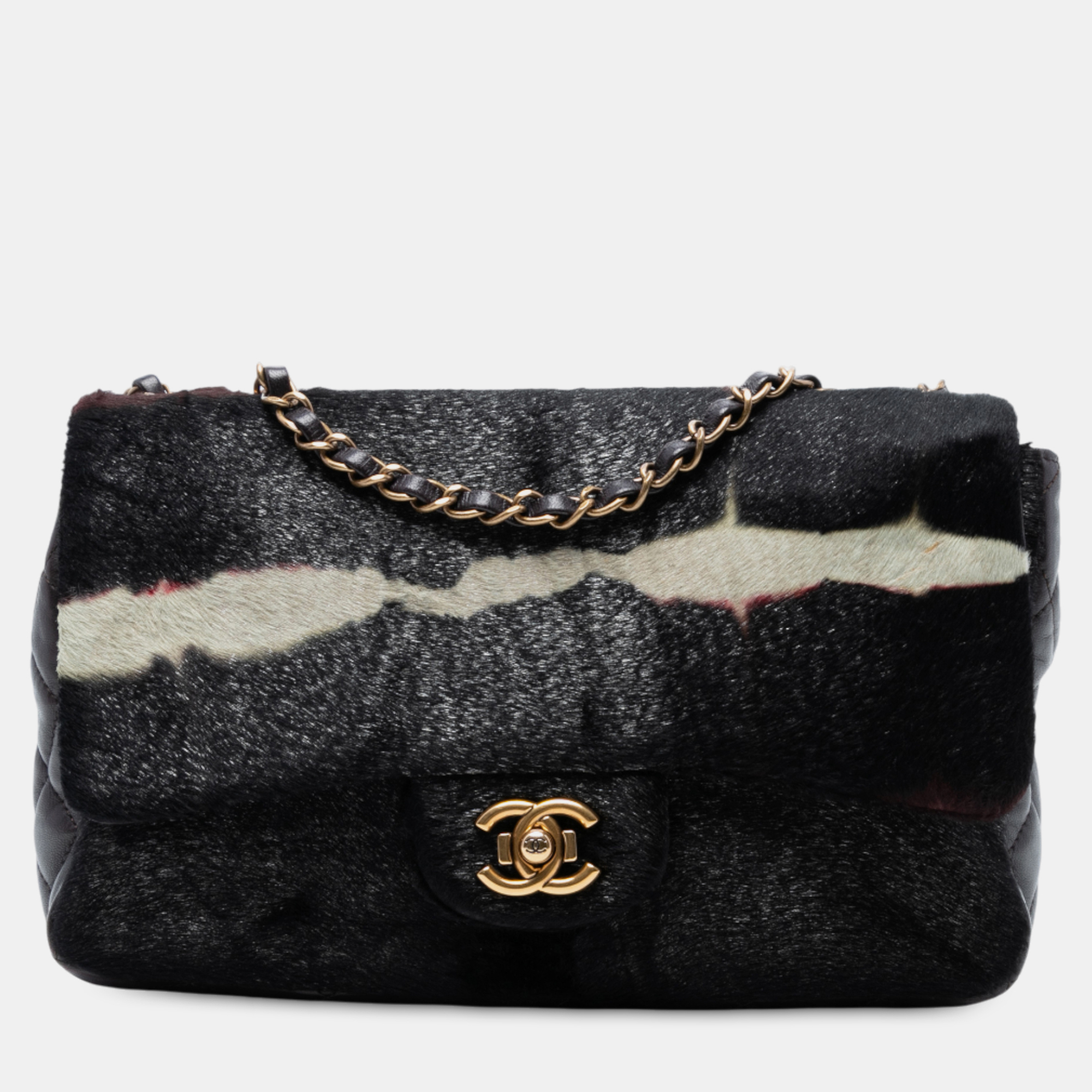 

Chanel Black Brown Paris Dallas Medium Pony Hair Flap