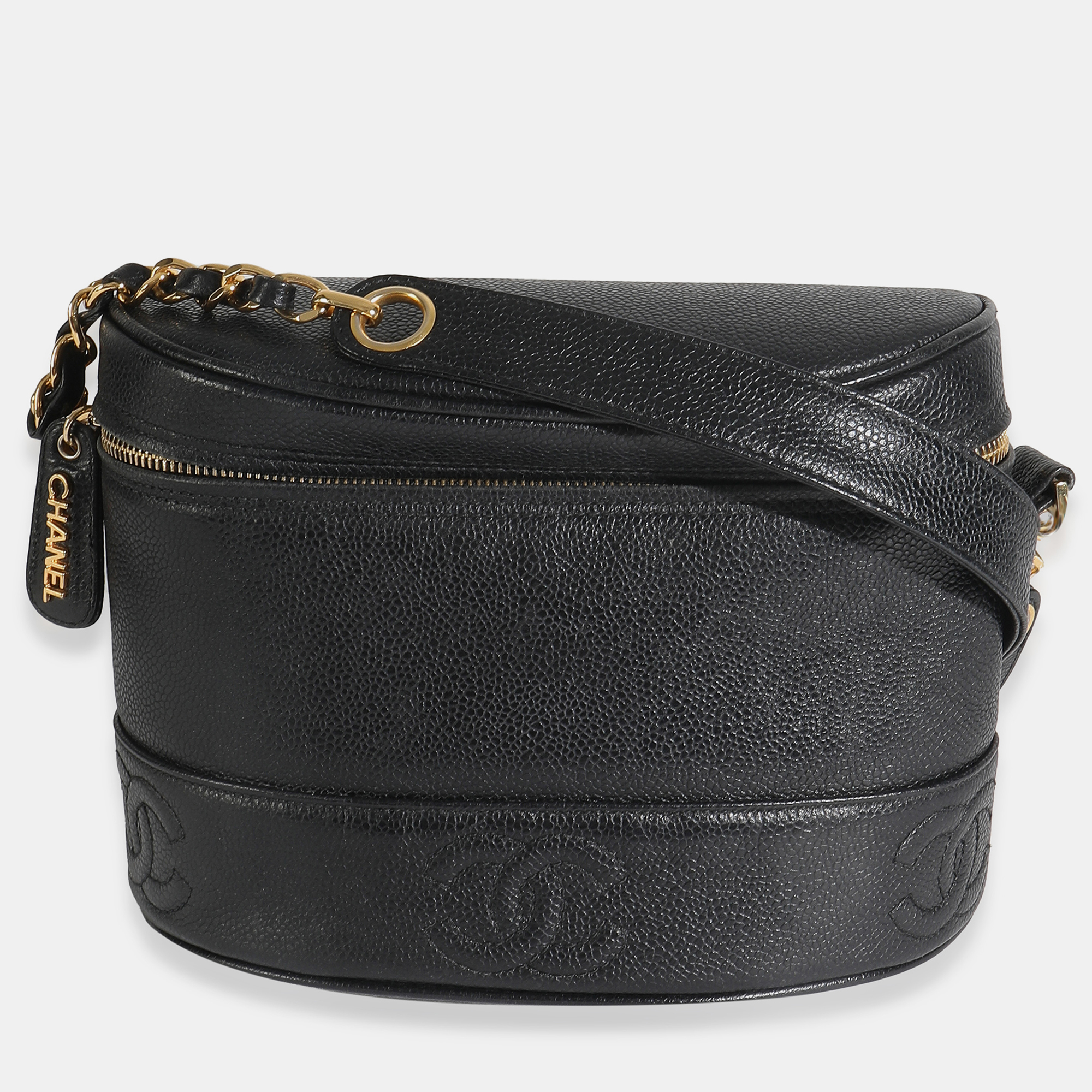 

Chanel Vintage Black Caviar Triple CC Crossbody Handbag
