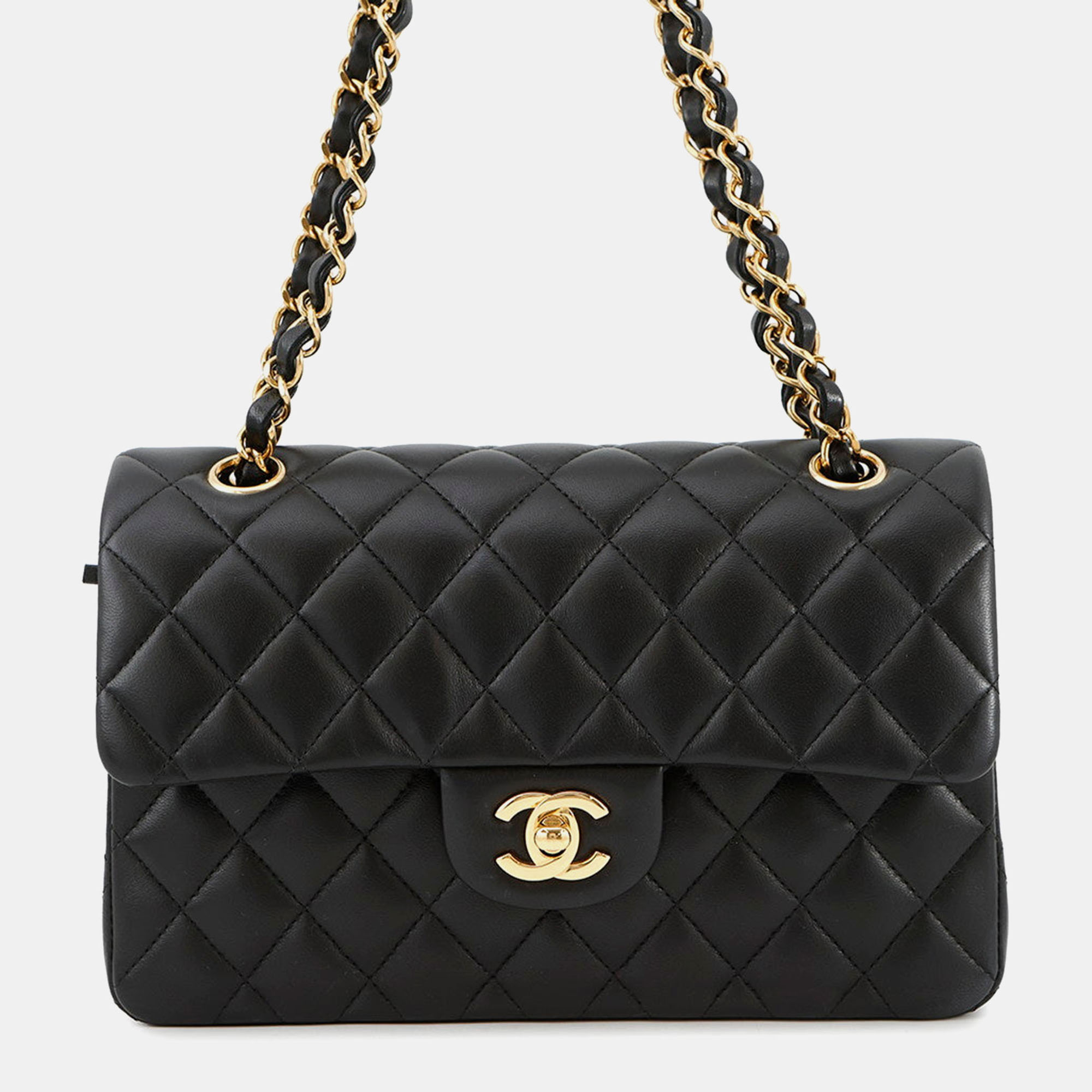 

Chanel Matelasse W Flap W Chain Shoulder Black Lambskin Size